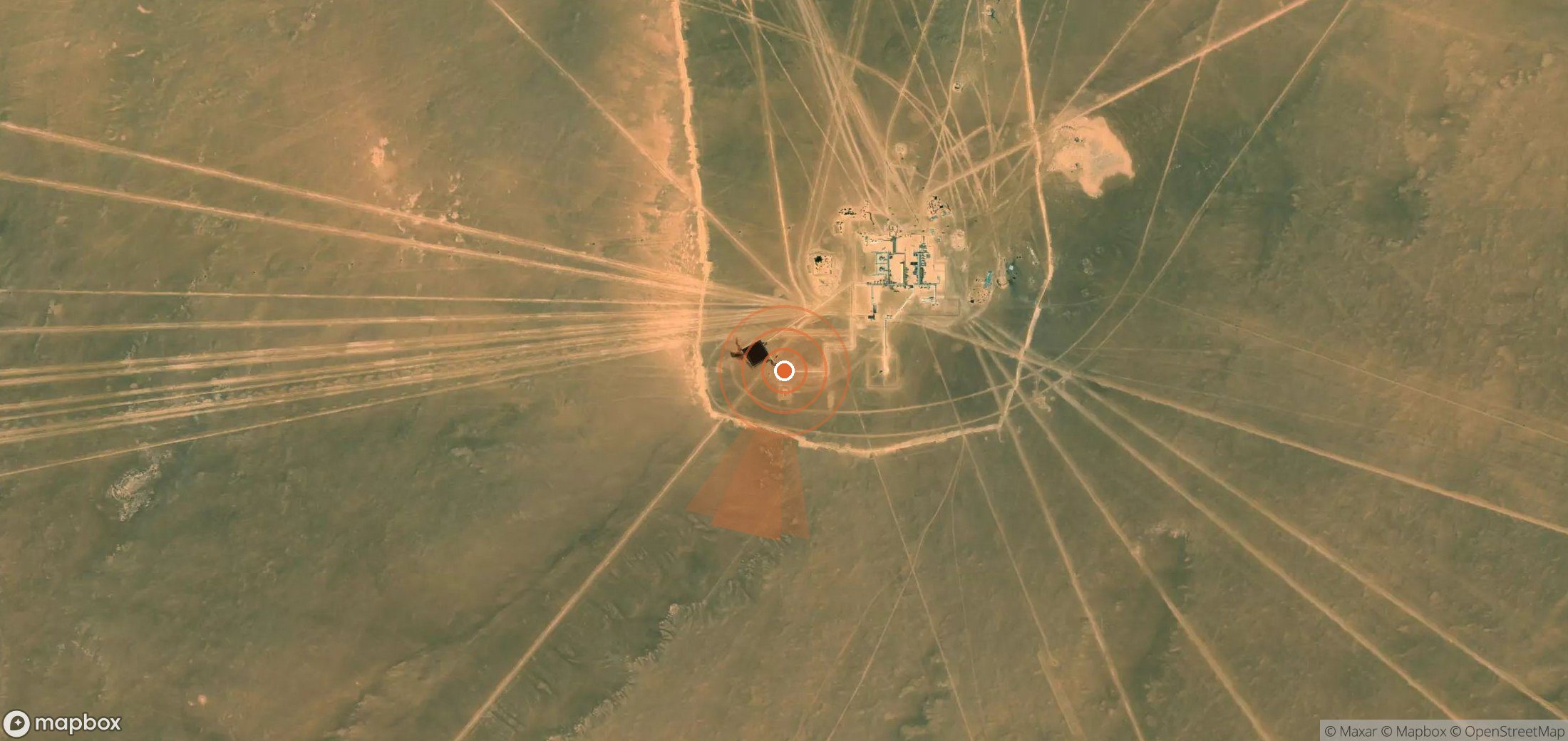 Mapa satelital de plumas de metano en Libia