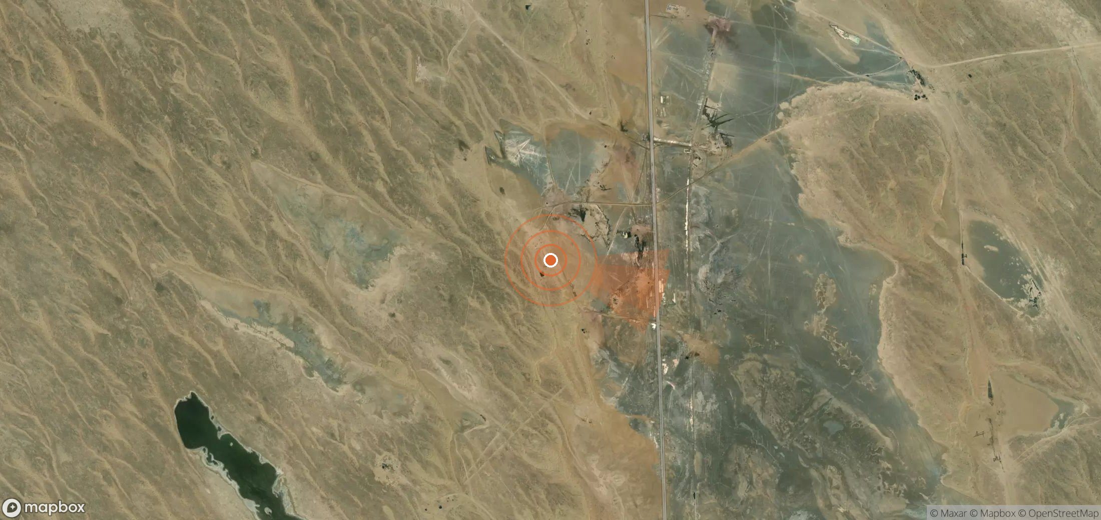 Mapa satelital de plumas de metano en Turkmenistán