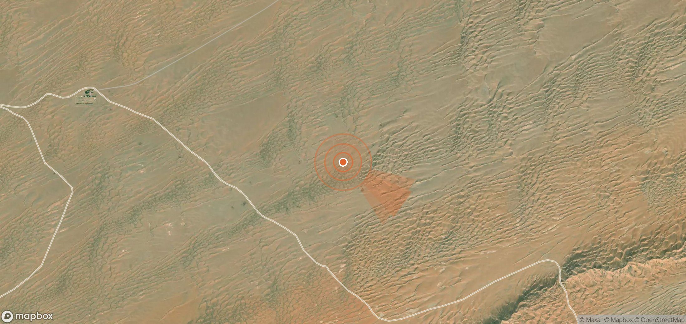 Satellite map of methane plume locations in Yemen