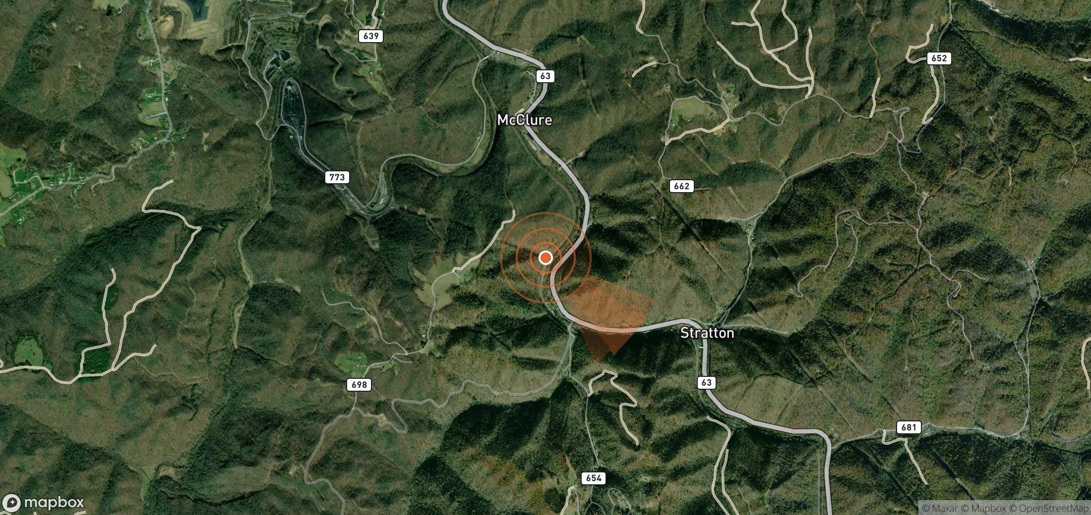 Satellite map of methane plume locations in United States