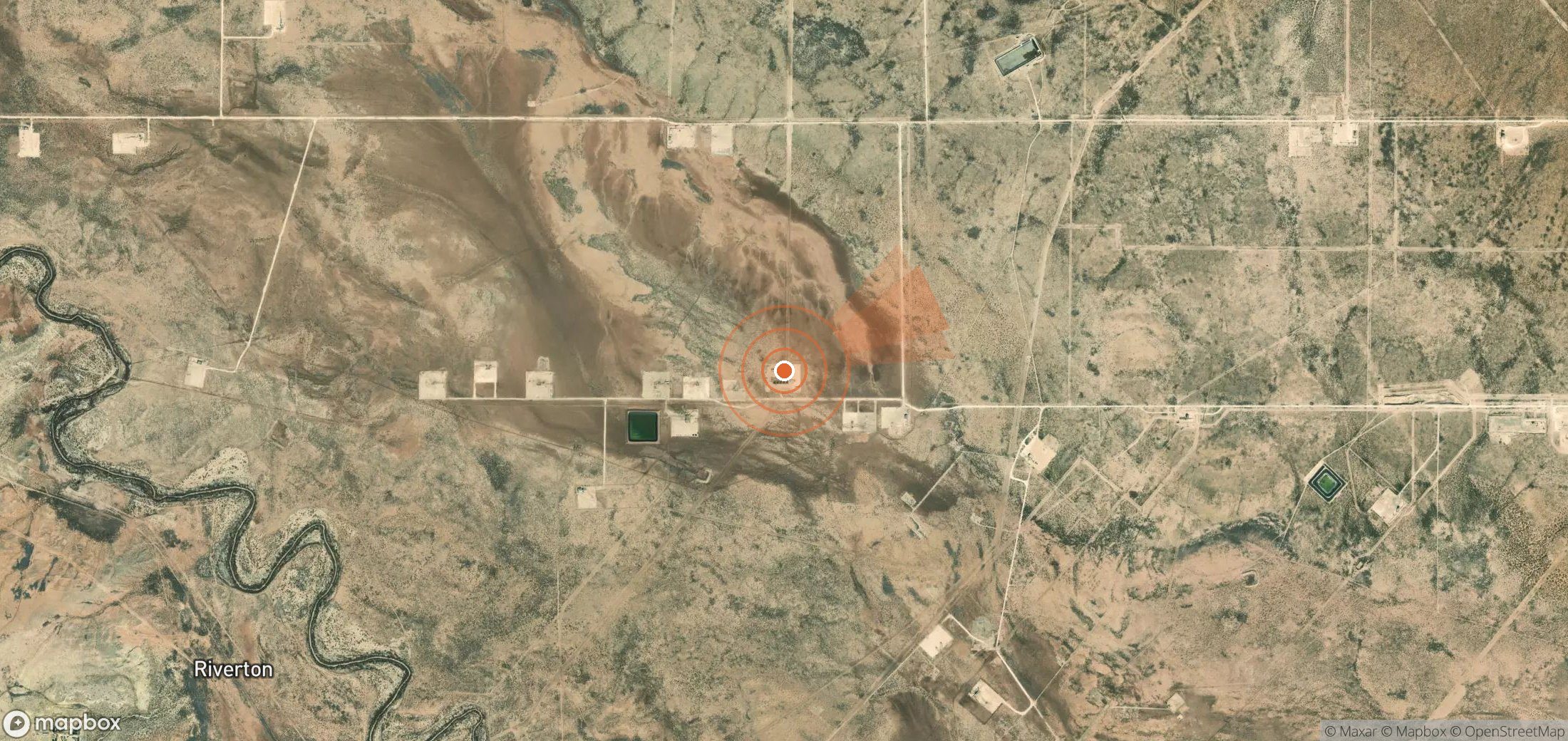 Satellite map of methane plume locations in United States