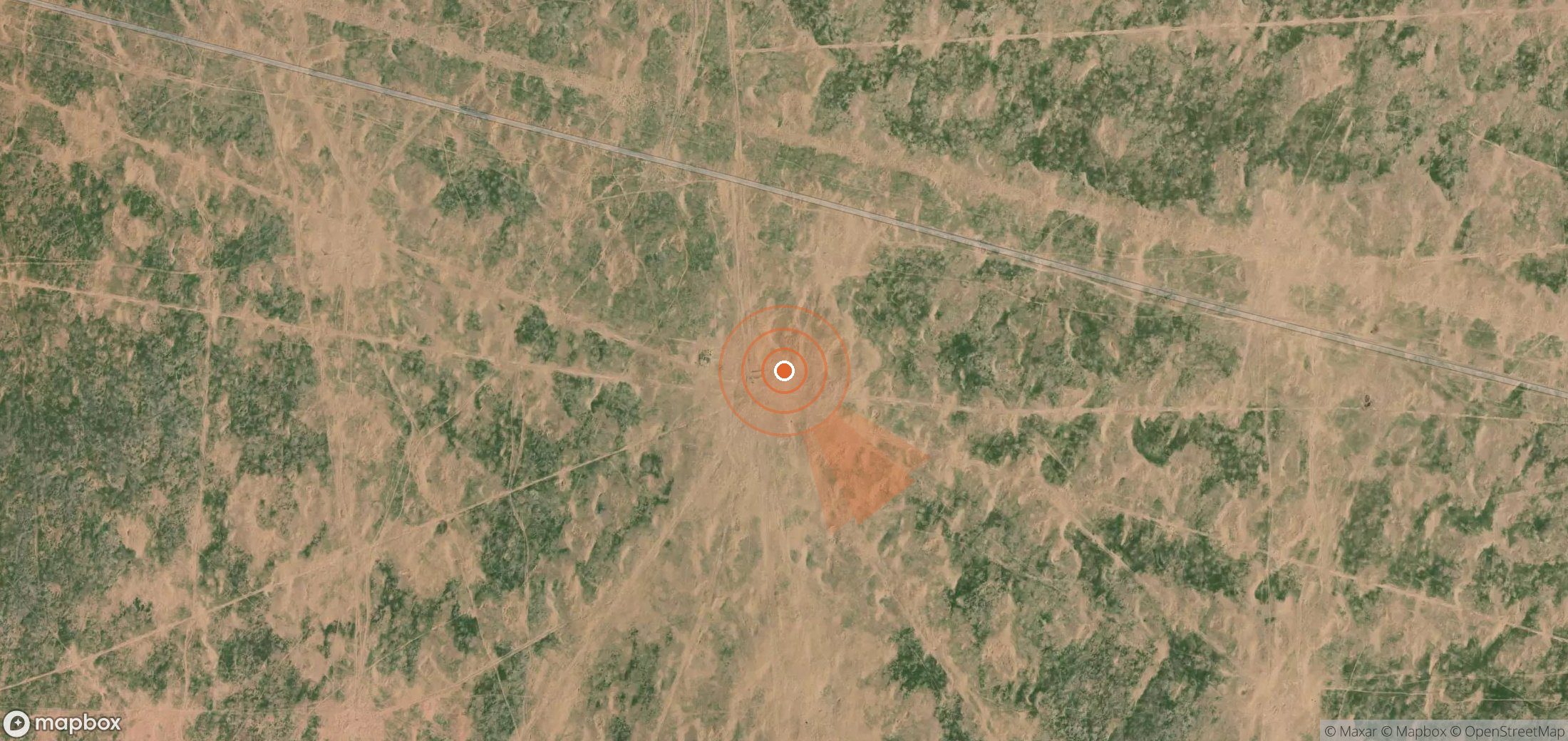 Mapa satelital de plumas de metano en Turkmenistán