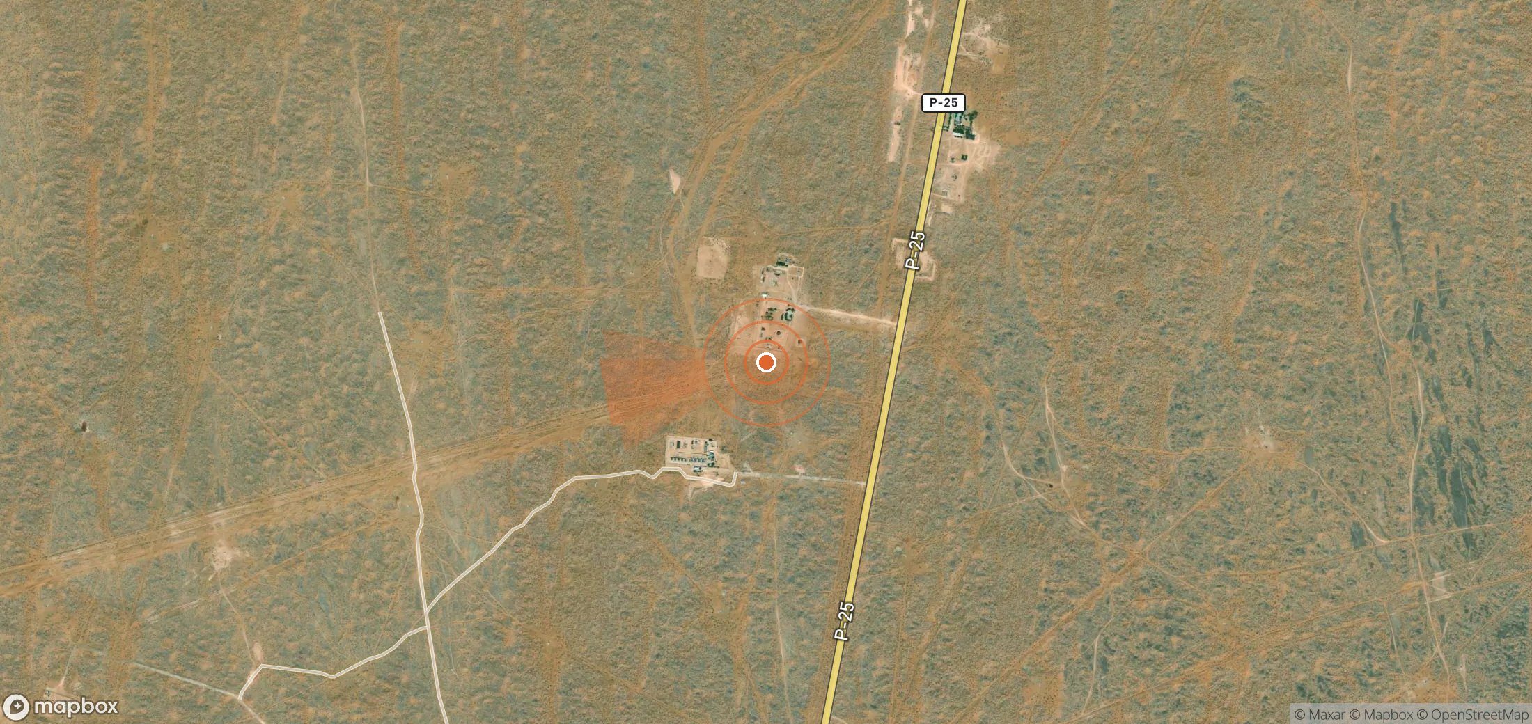 Mapa satelital de plumas de metano en Turkmenistán