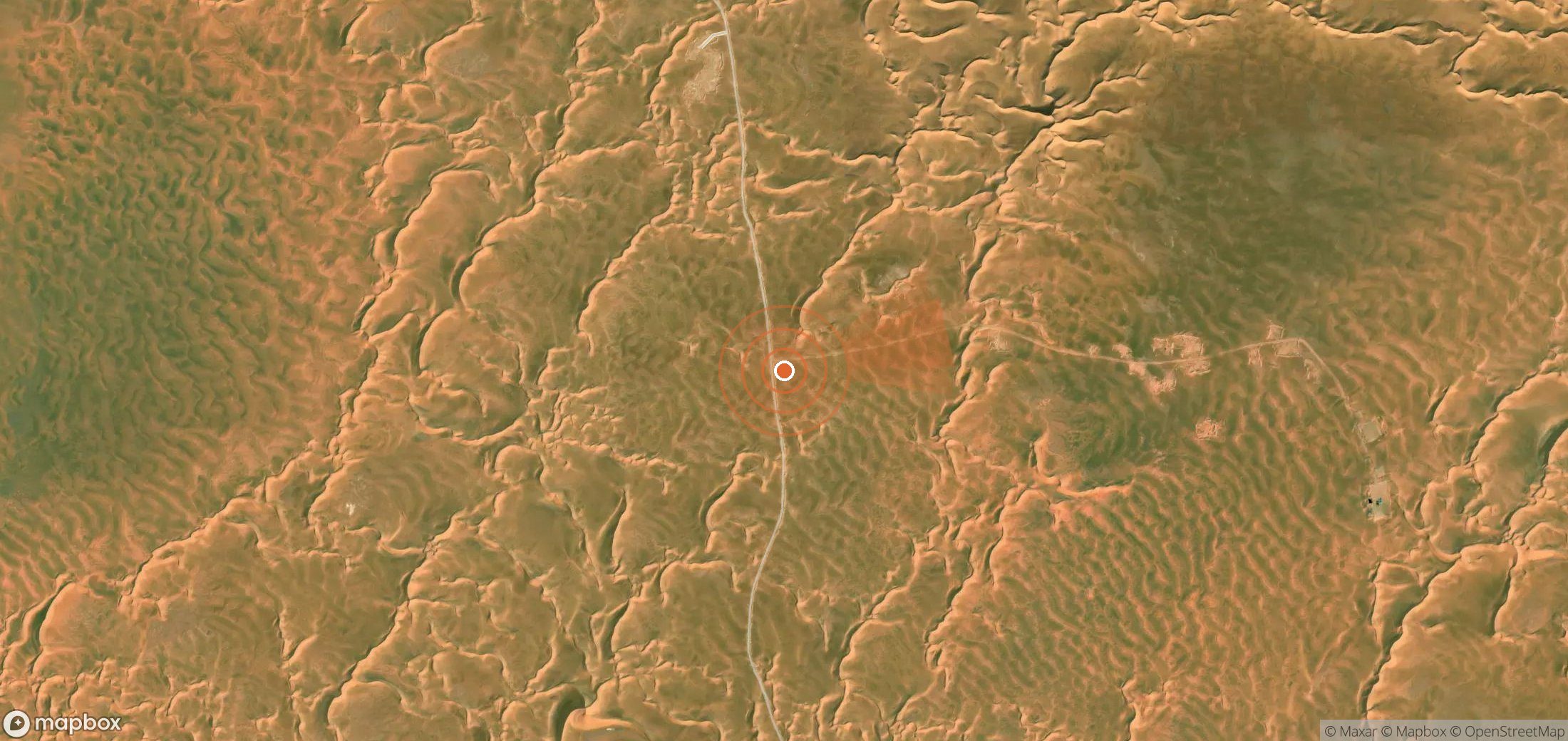 Mapa satelital de plumas de metano en Argelia