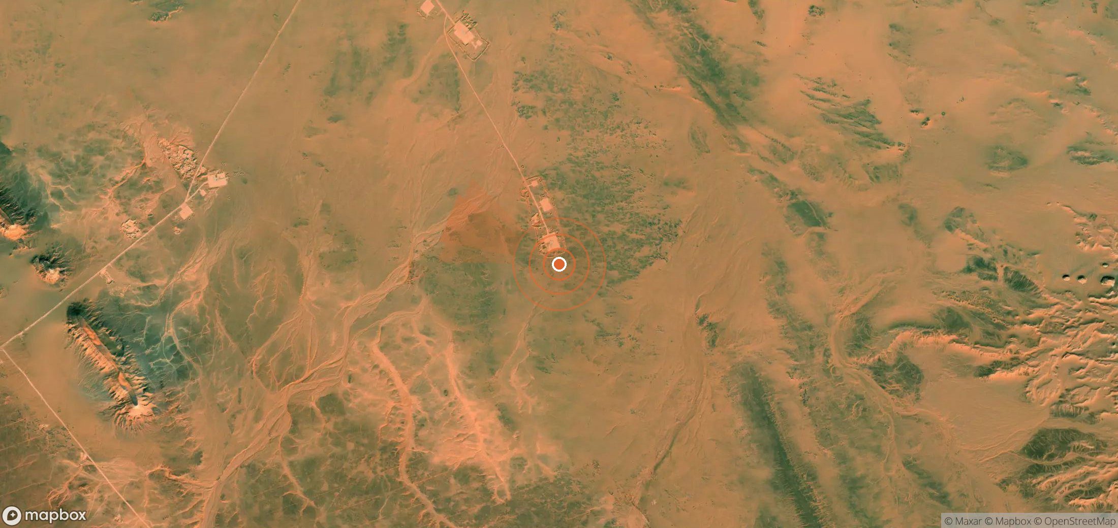 Satellite map of methane plume locations in Algeria