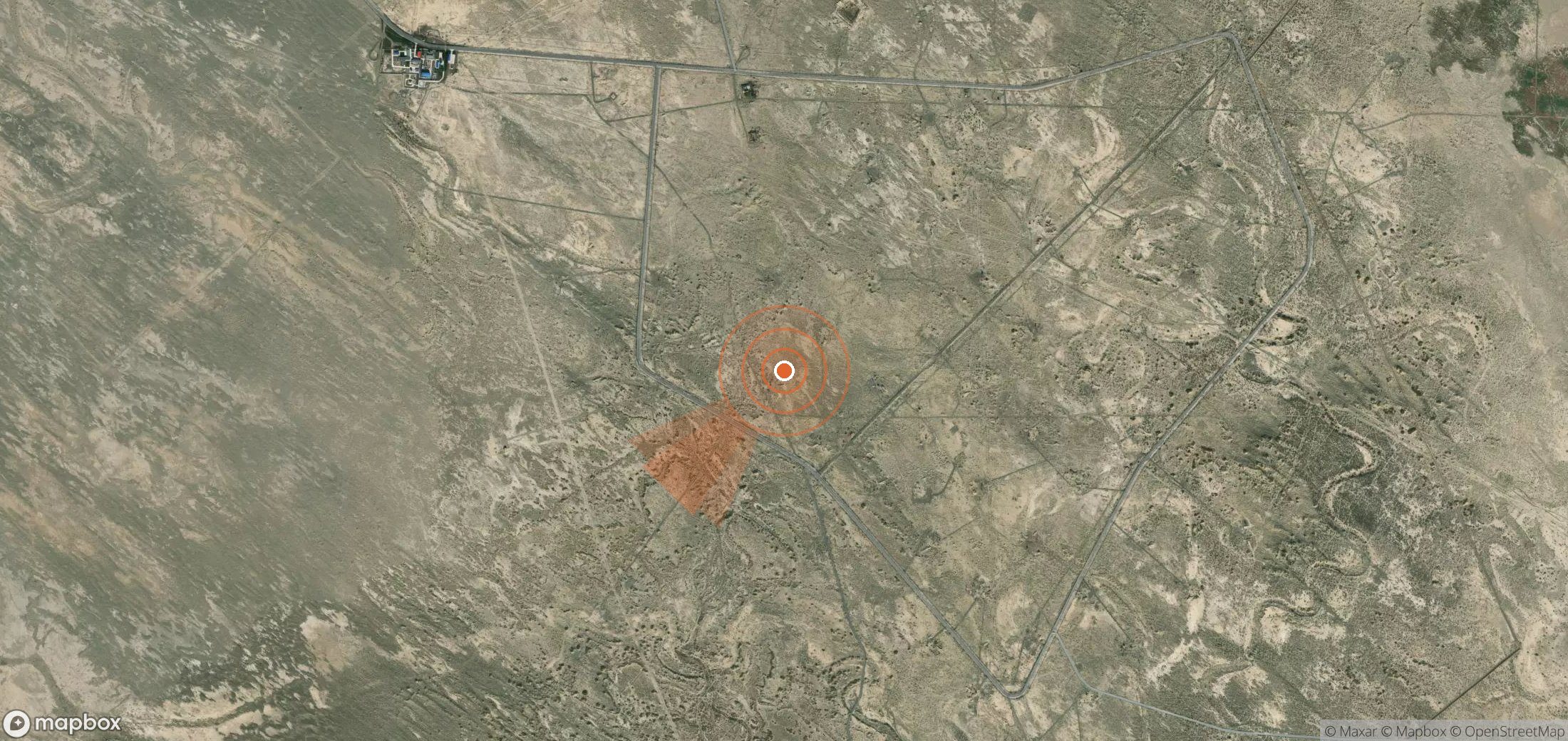 Satellite map of methane plume locations in China