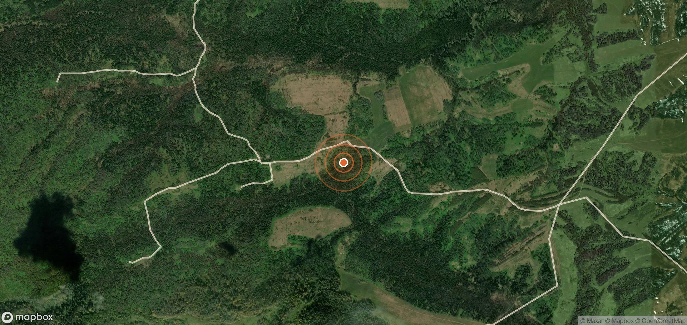 Satellite map of methane plume locations in Russia