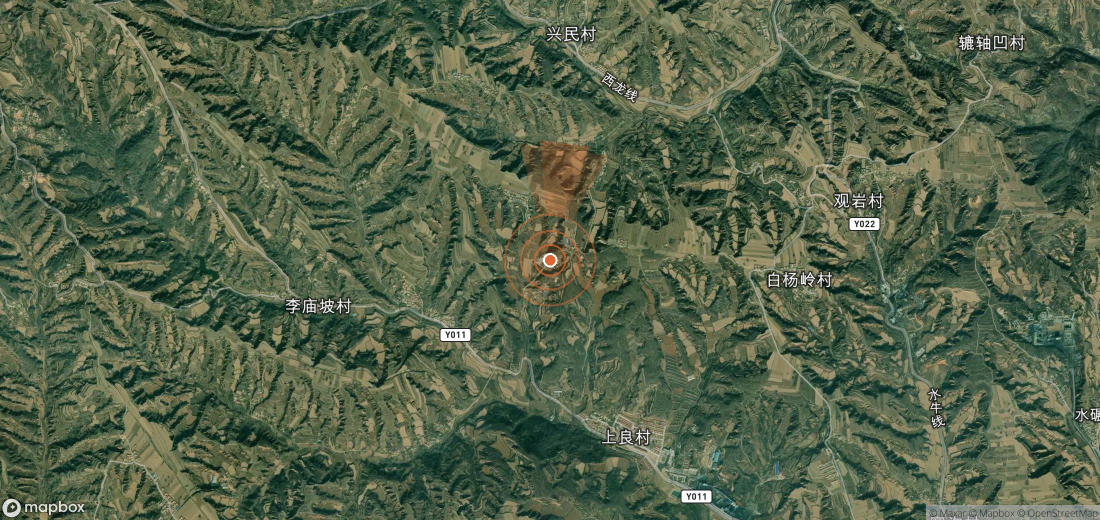 Mapa satelital de plumas de metano en China
