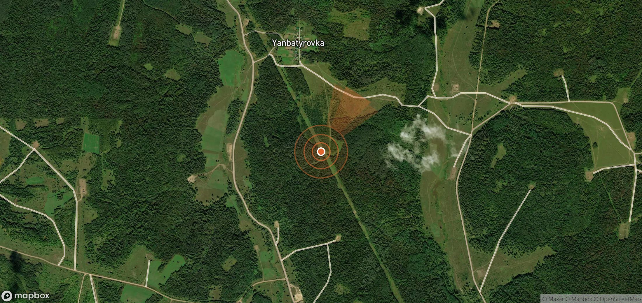 Satellite map of methane plume locations in Russia