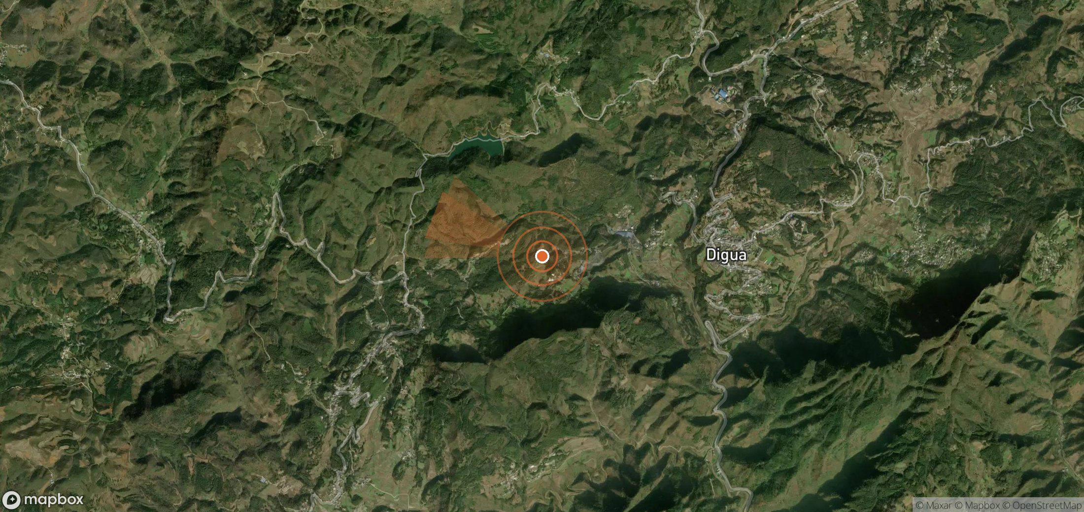 Satellite map of methane plume locations in China