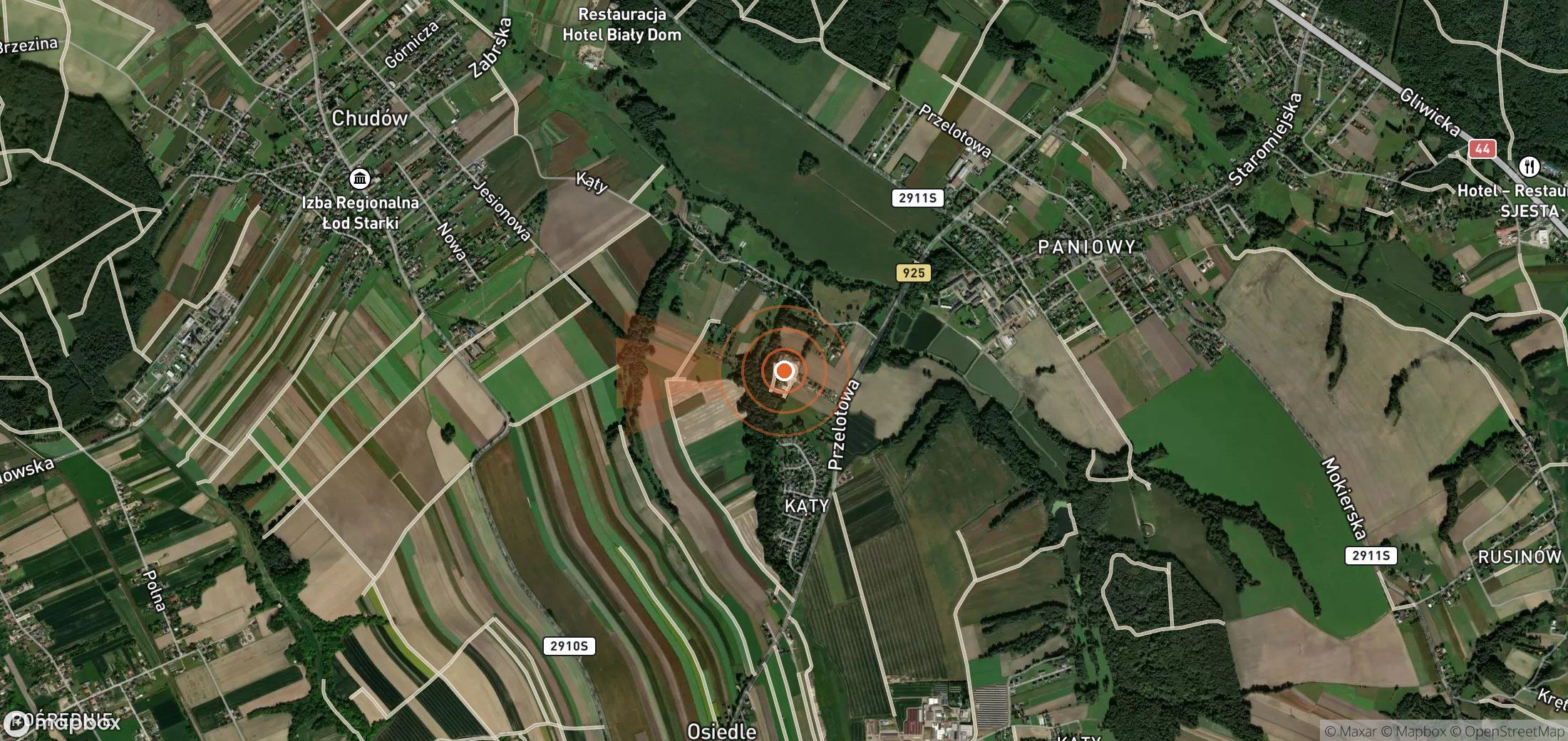 Satellite map of methane plume locations in Poland