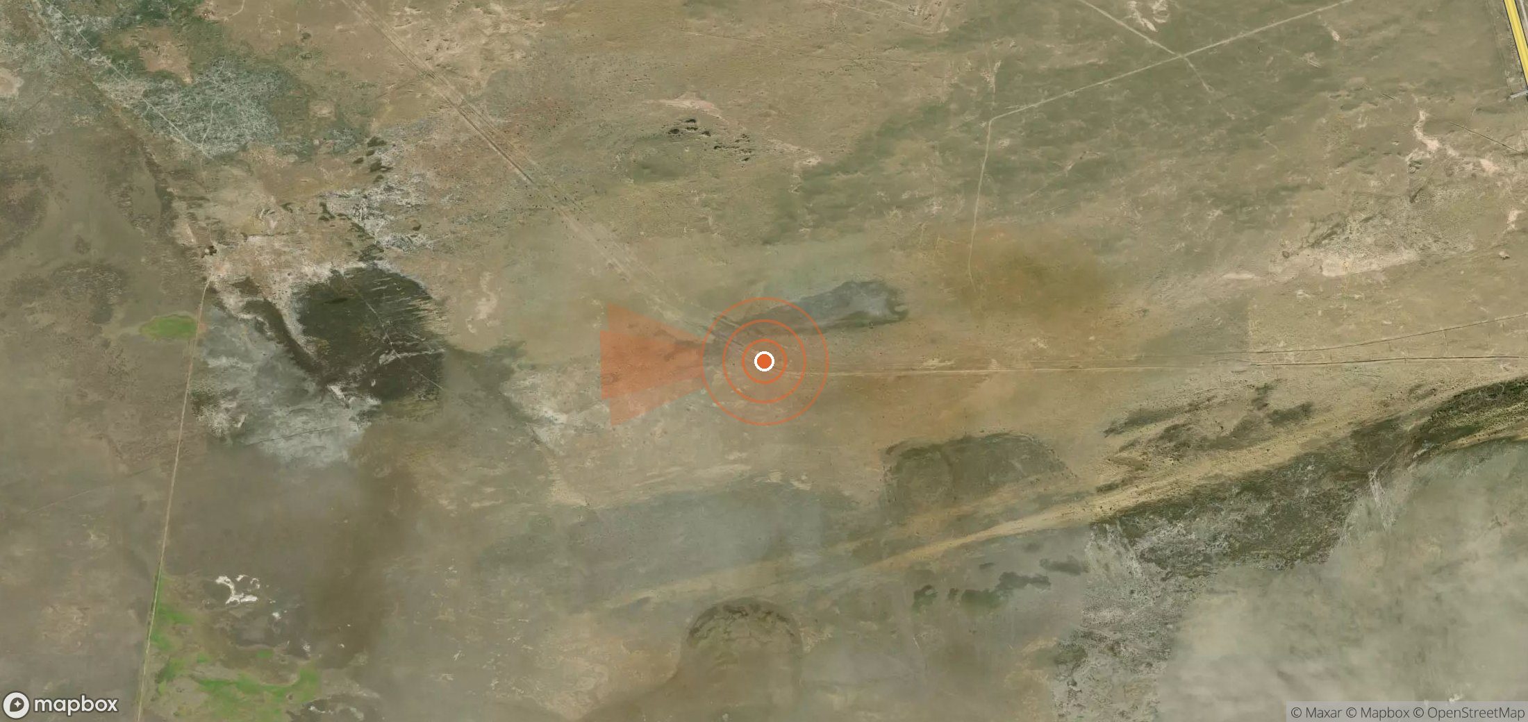 Satellite map of methane plume locations in Turkmenistan