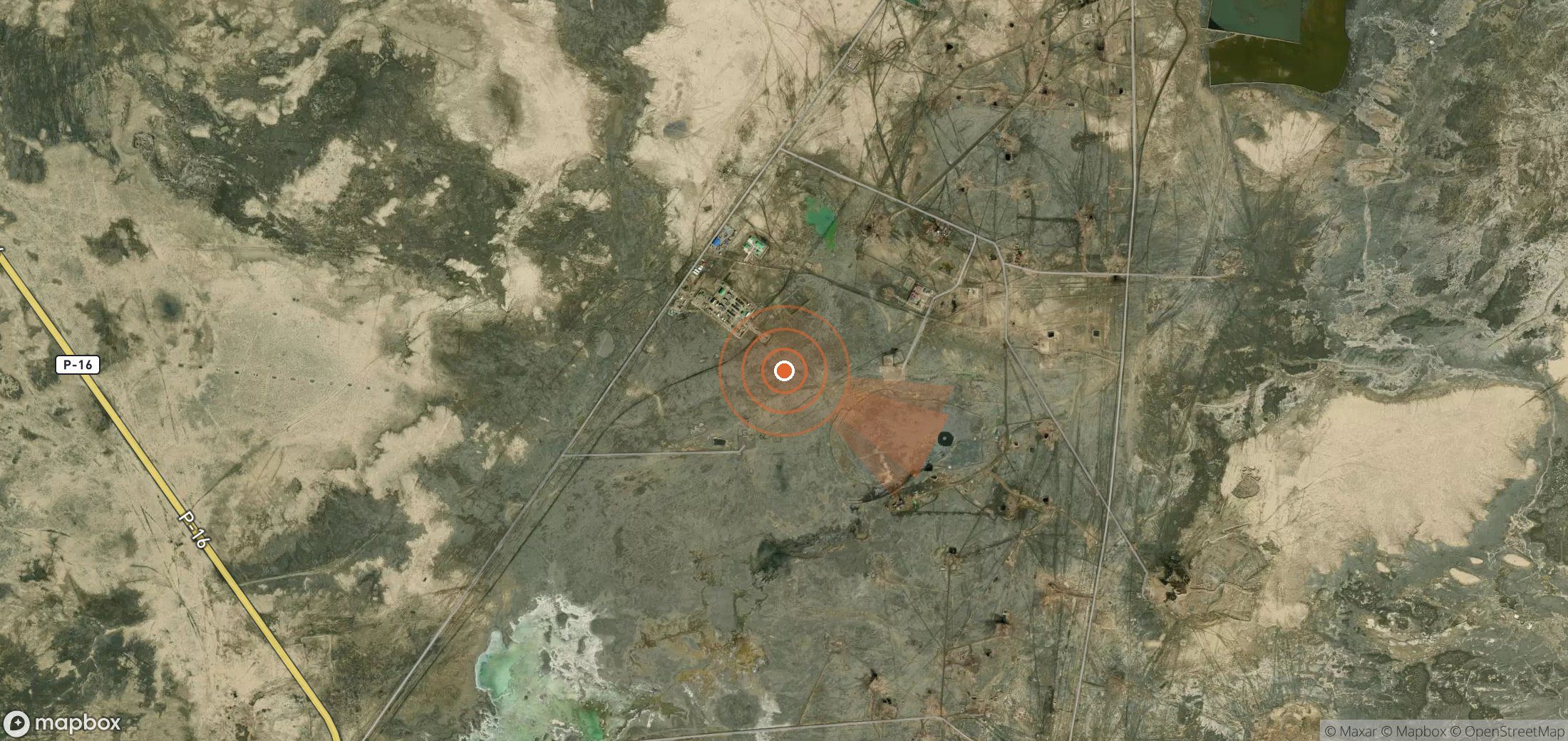Satellite map of methane plume locations in Turkmenistan