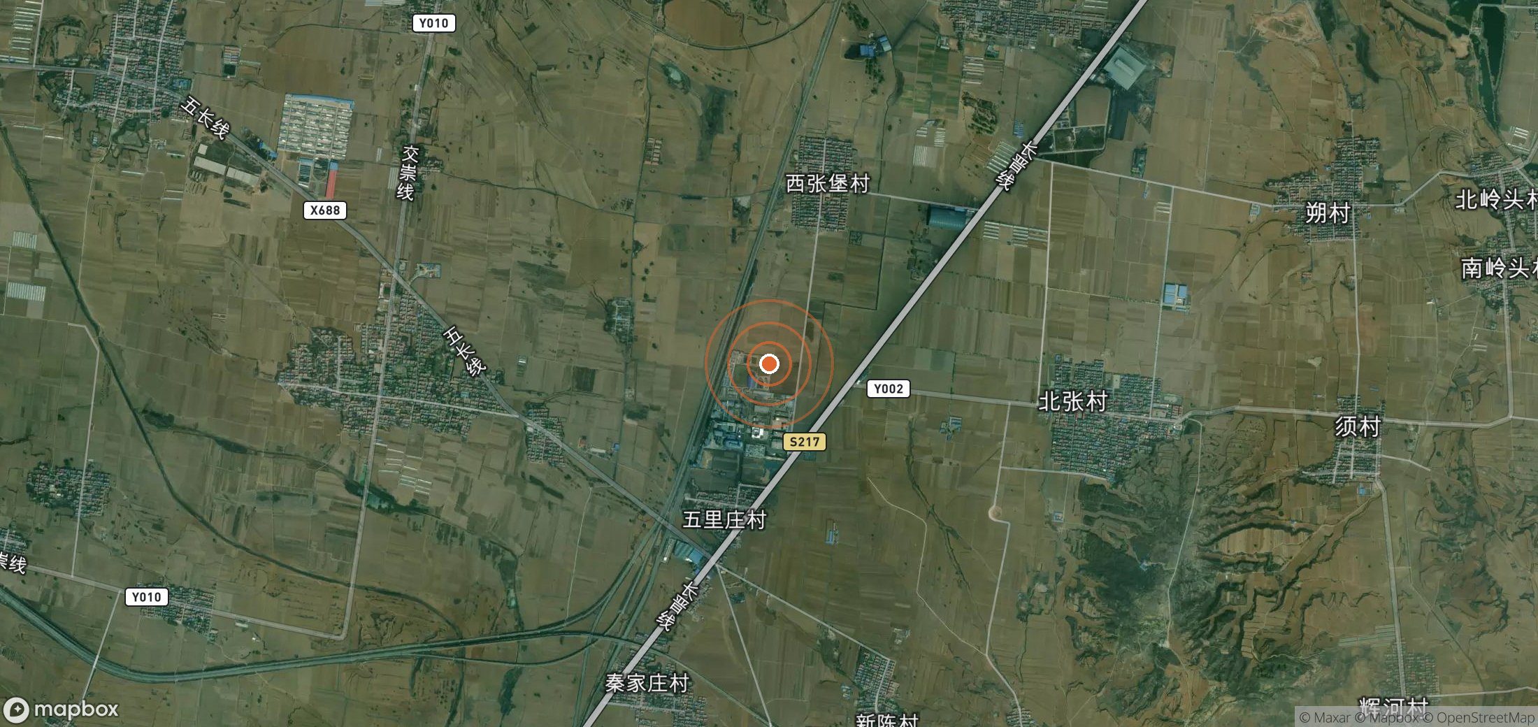 Mapa satelital de plumas de metano en China