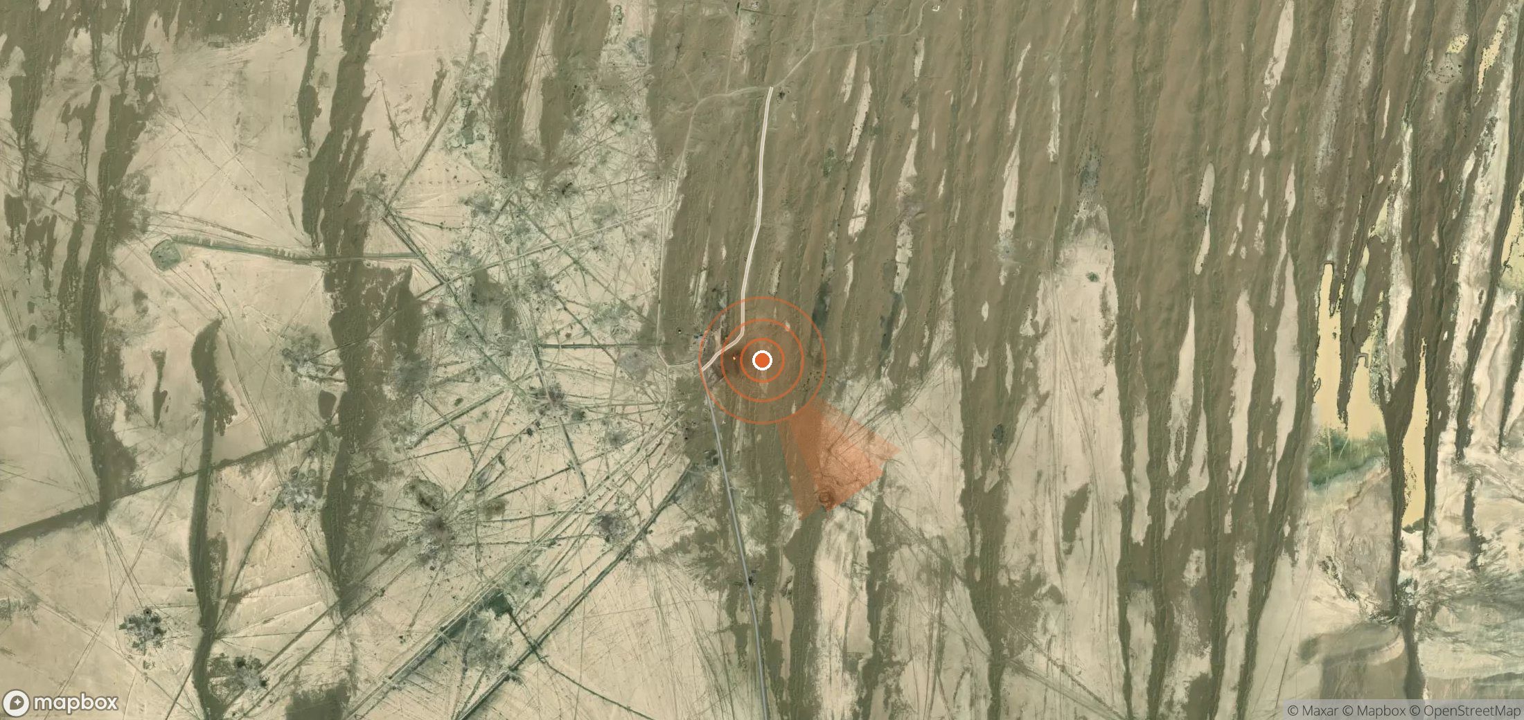 Satellite map of methane plume locations in Turkmenistan