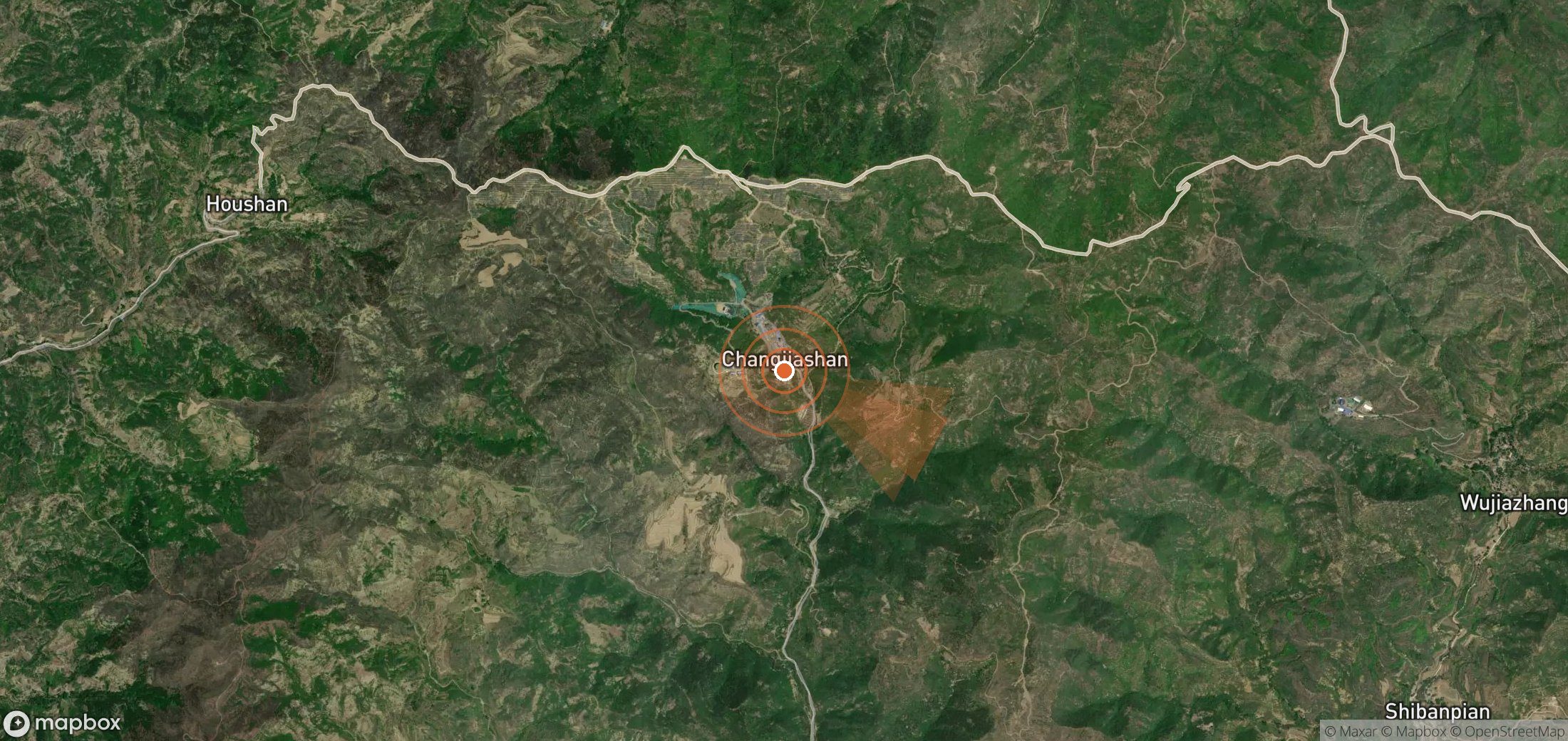 Satellite map of methane plume locations in China