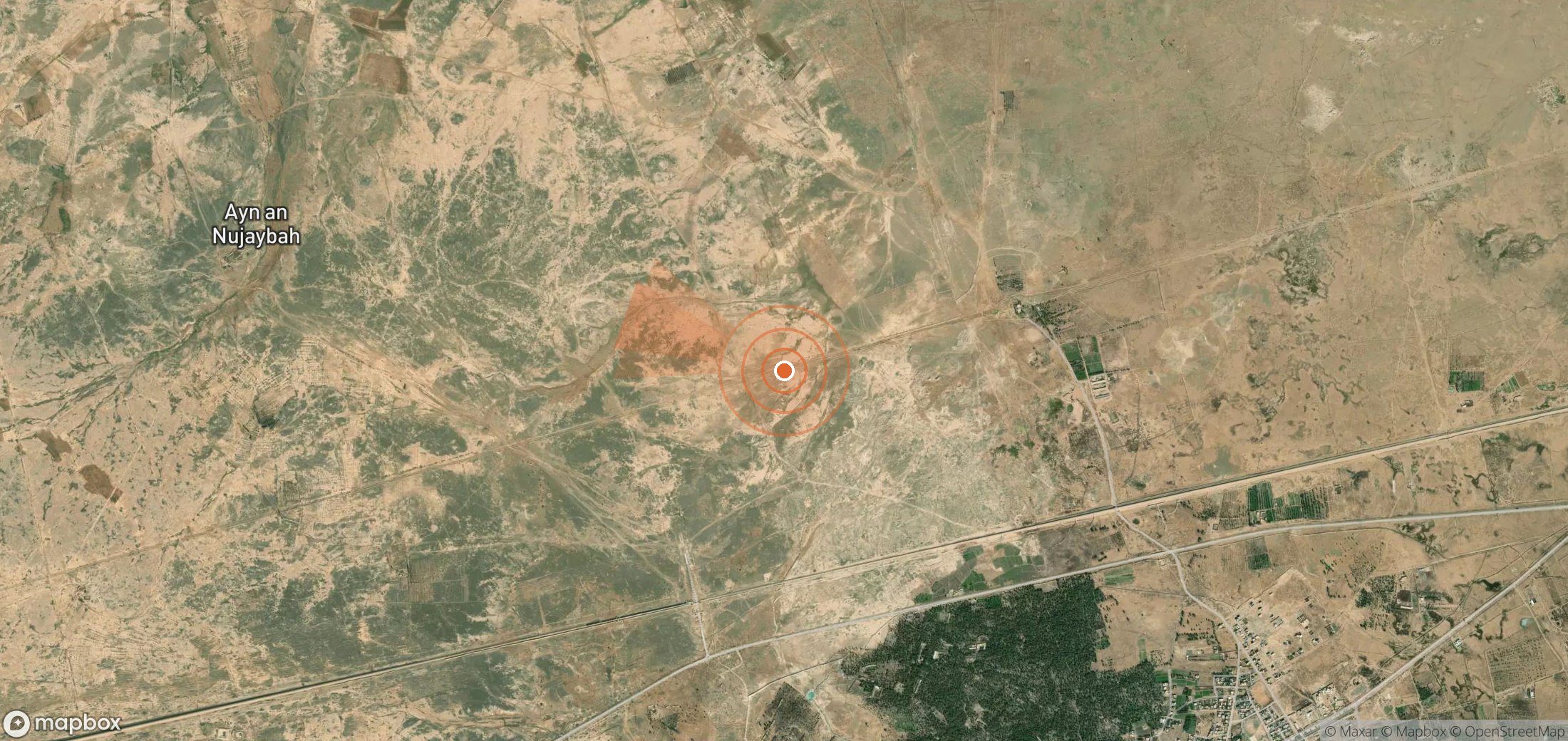 Satellite map of methane plume locations in Iraq