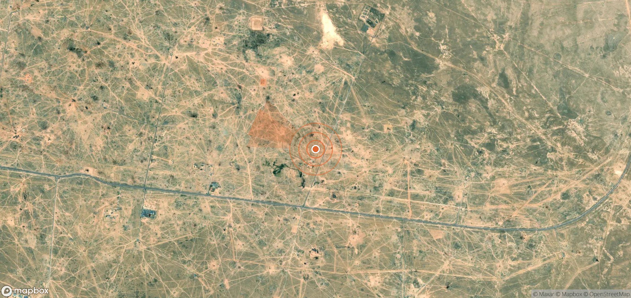 Satellite map of methane plume locations in Kazakhstan
