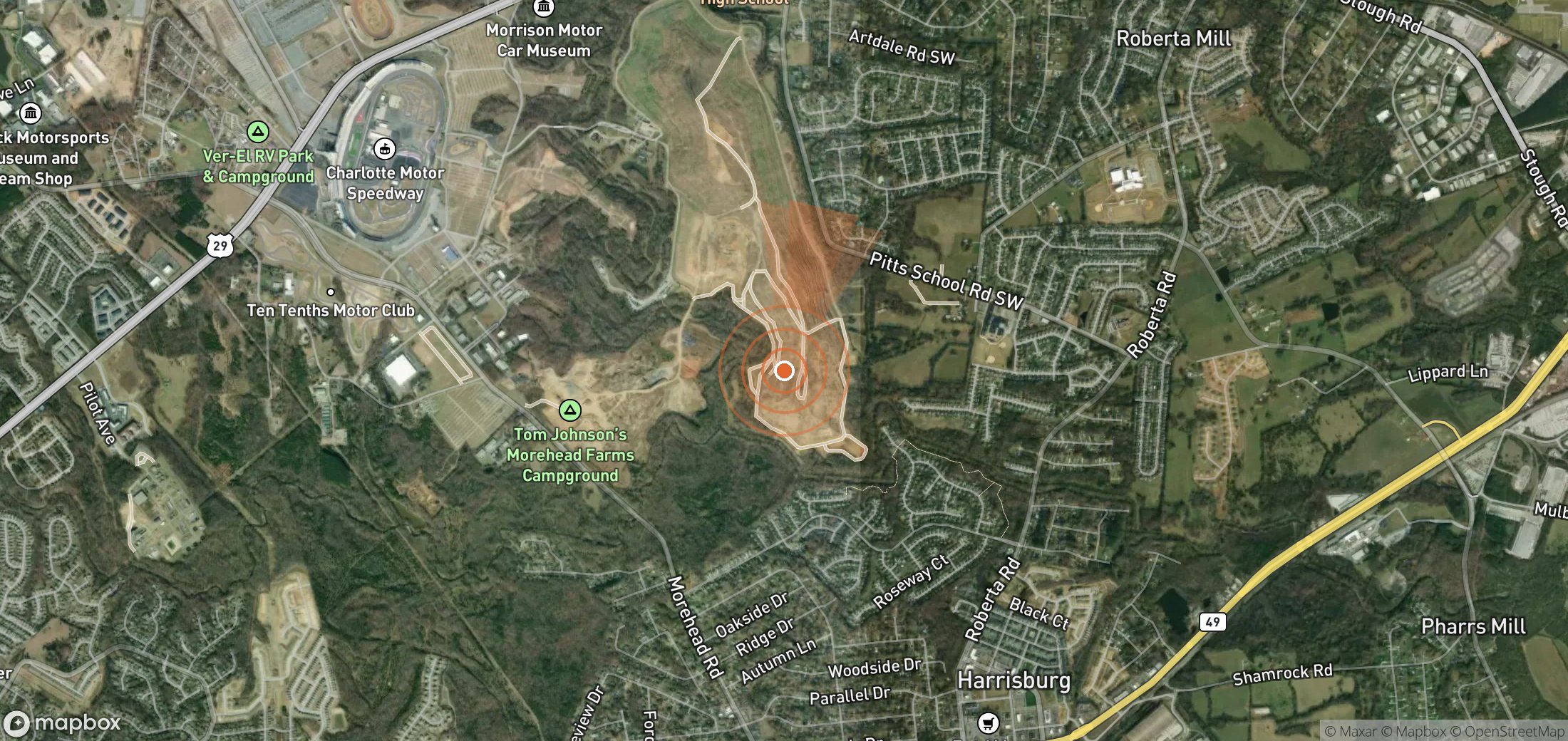 Satellite map of methane plume locations in United States