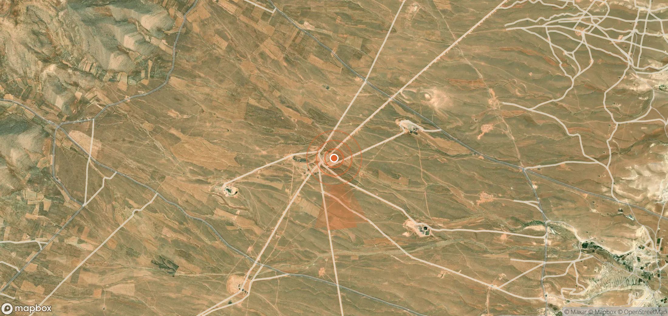 Satellite map of methane plume locations in Syria