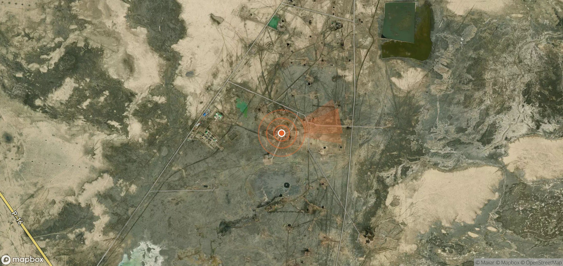 Satellite map of methane plume locations in Turkmenistan