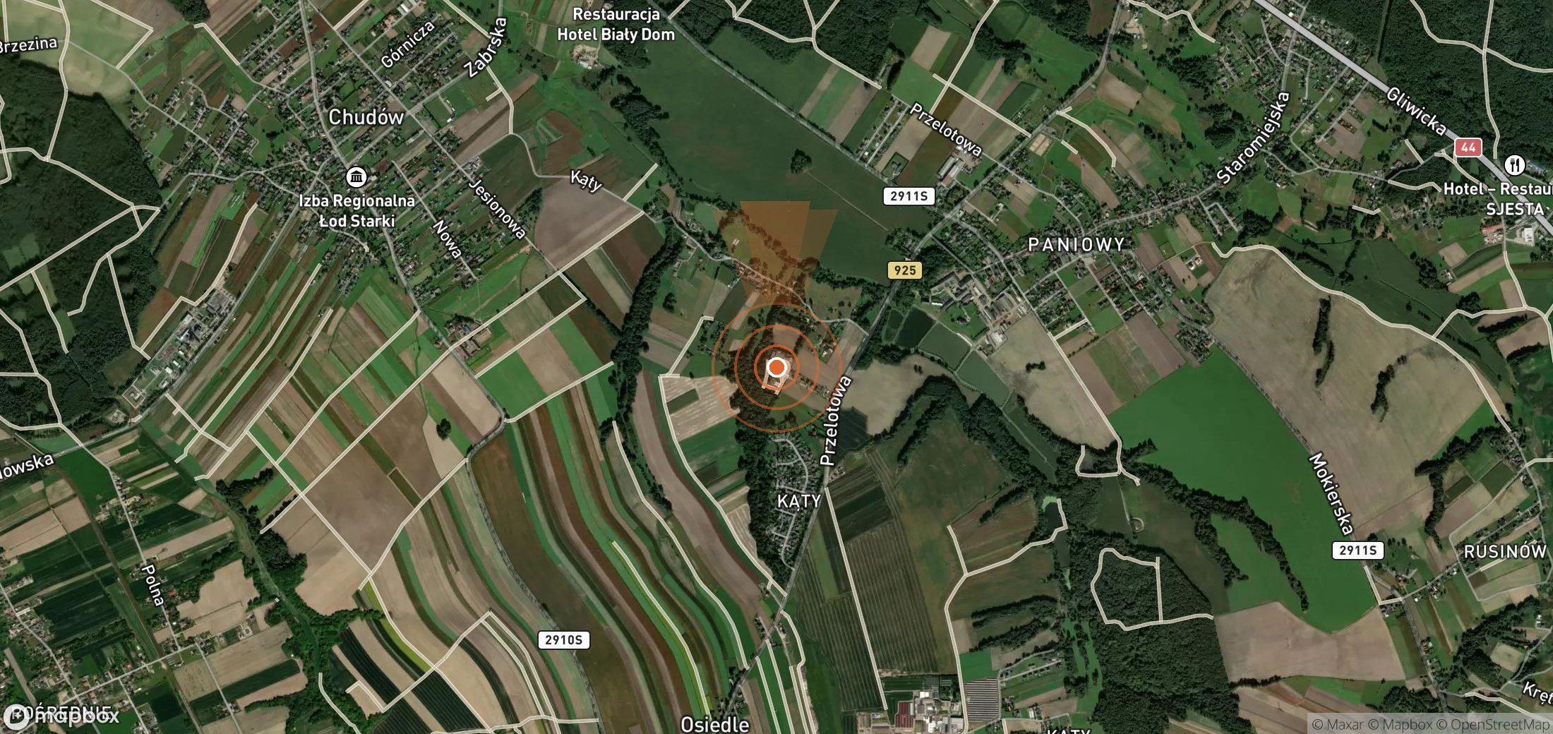 Satellite map of methane plume locations in Poland