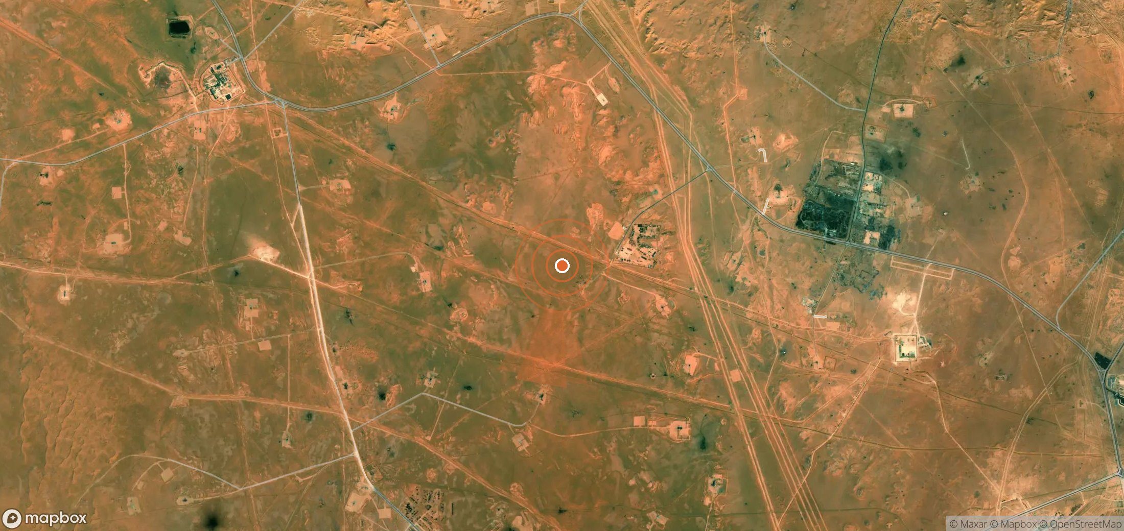 Satellite map of methane plume locations in Algeria