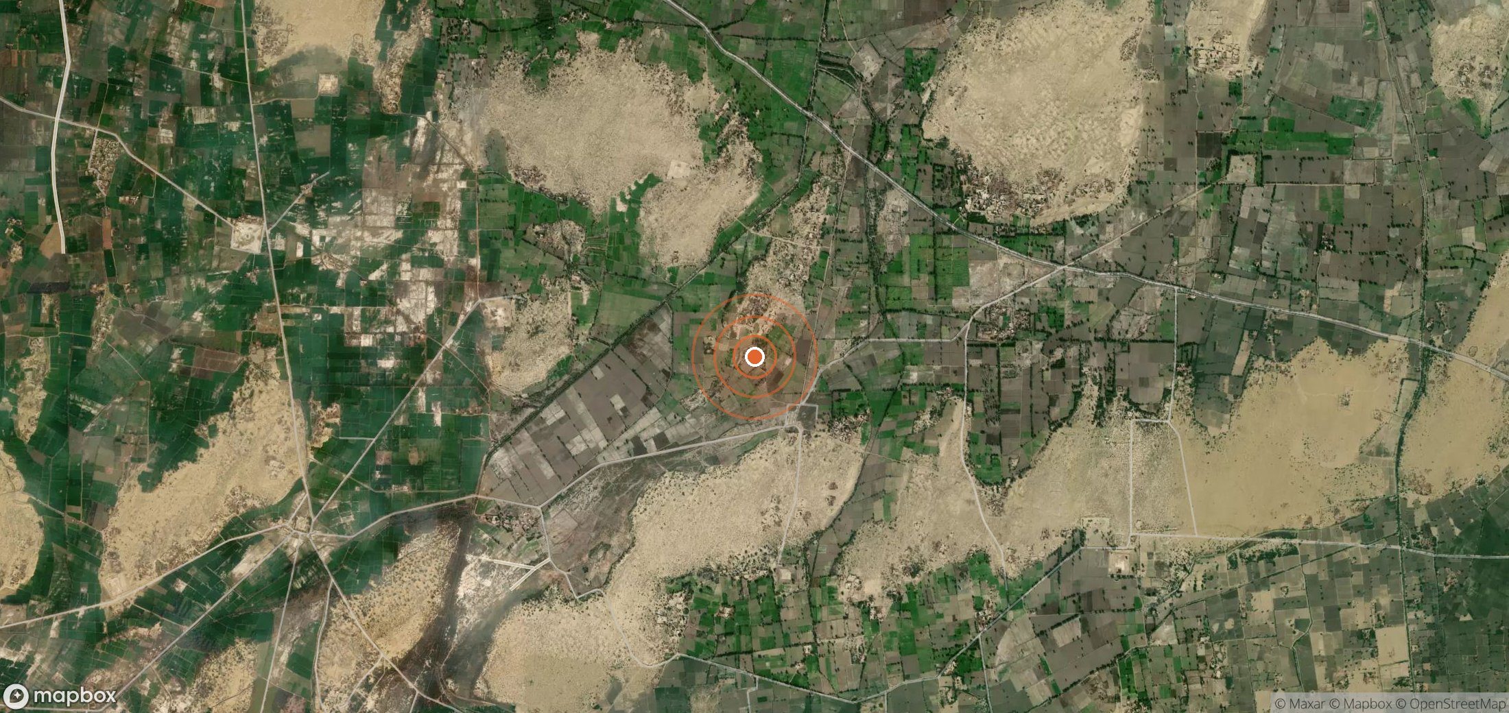 Mapa satelital de plumas de metano en Pakistán