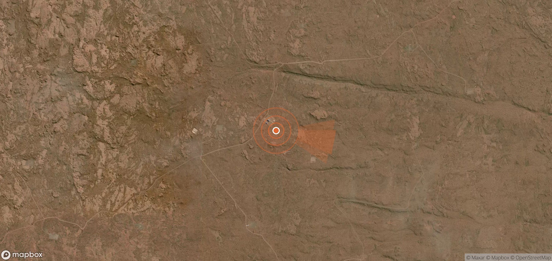 Satellite map of methane plume locations in Argentina