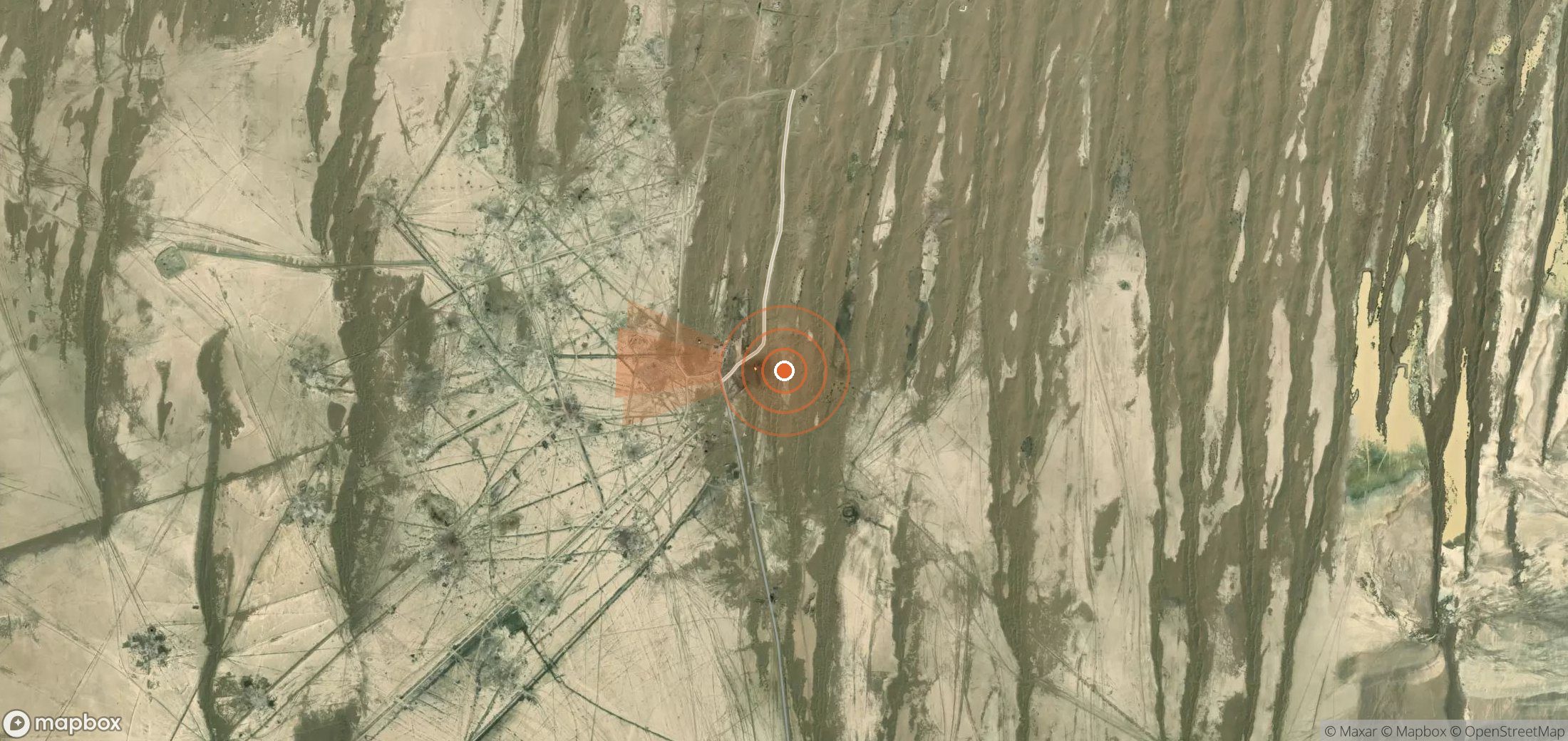 Mapa satelital de plumas de metano en Turkmenistán