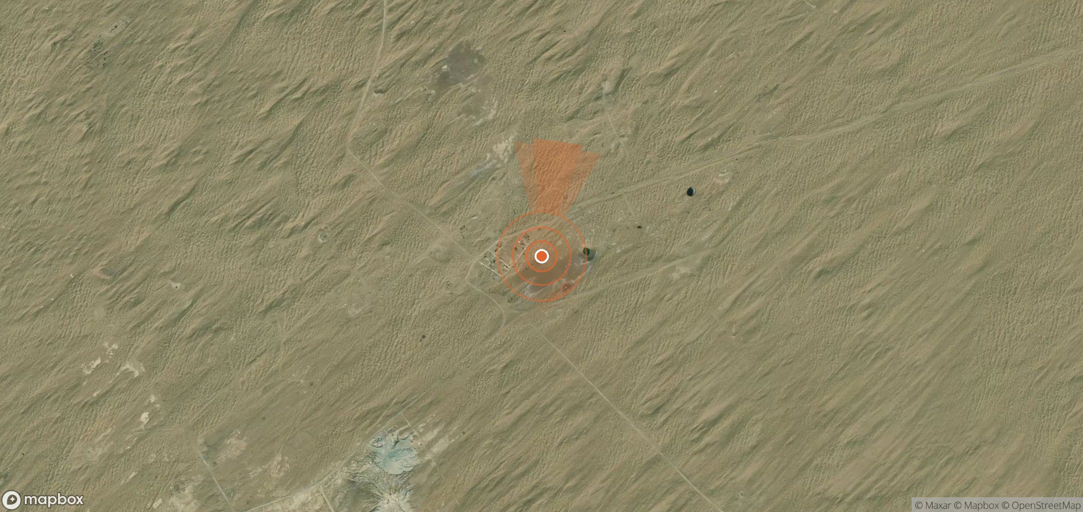 Mapa satelital de plumas de metano en Turkmenistán