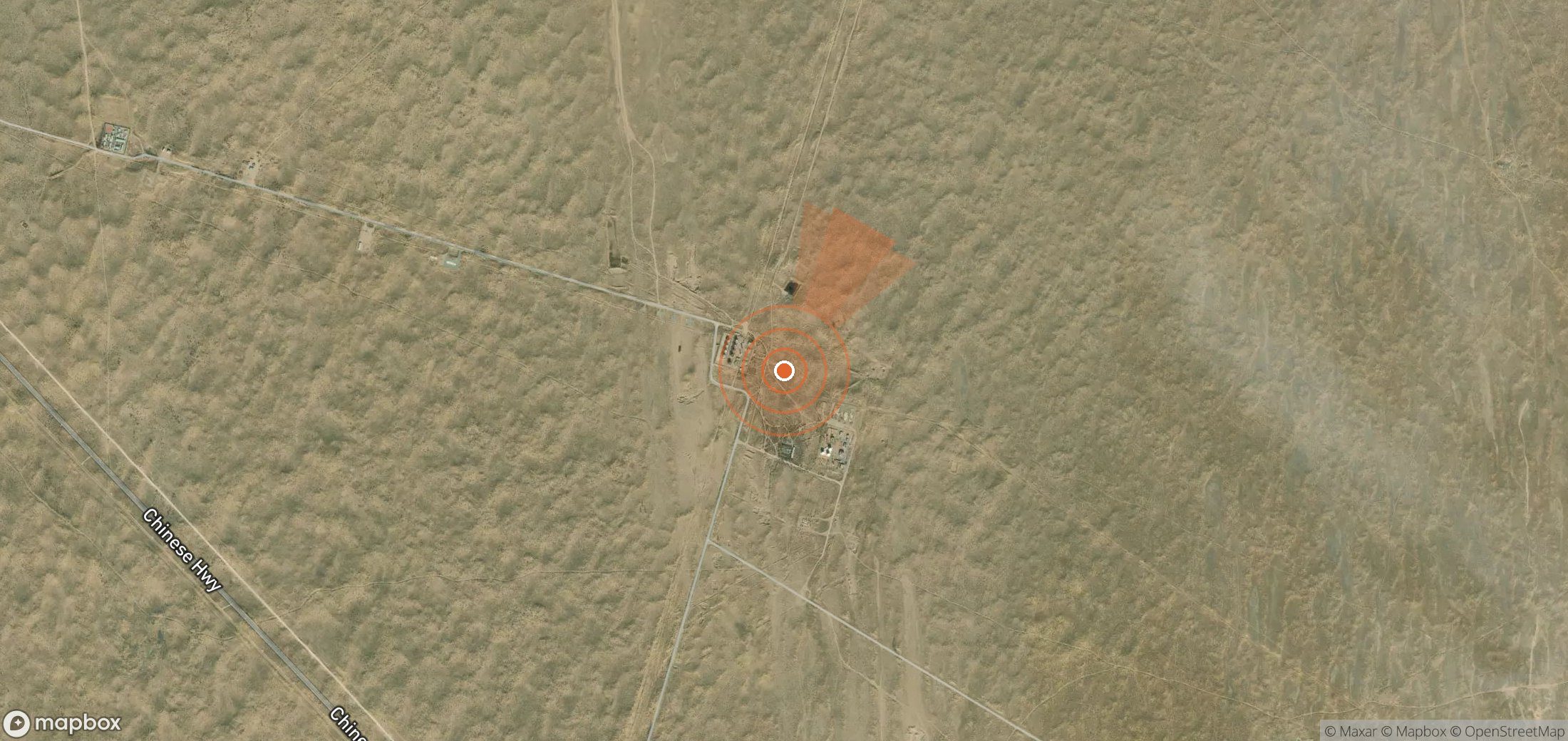 Satellite map of methane plume locations in Turkmenistan