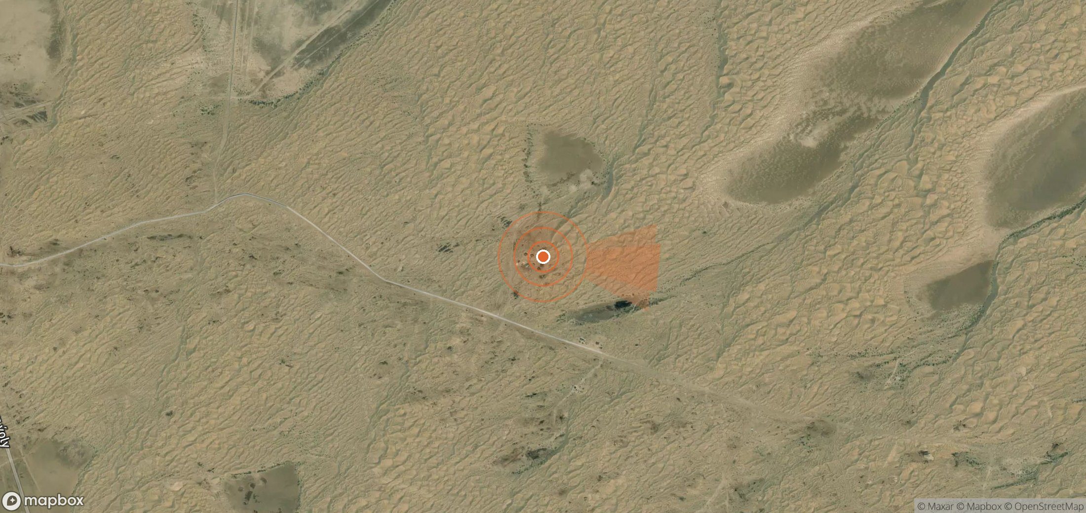 Mapa satelital de plumas de metano en Turkmenistán