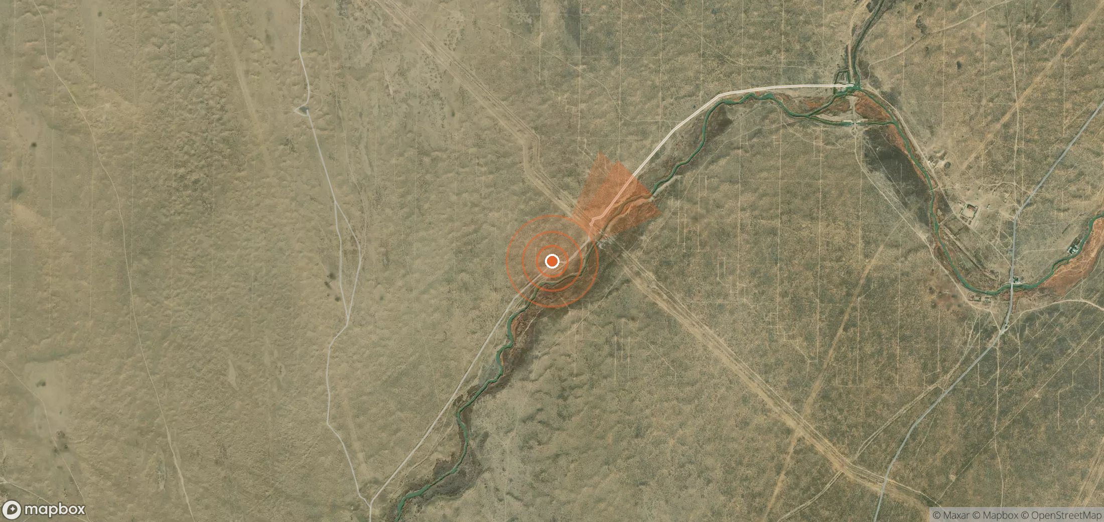 Satellite map of methane plume locations in Uzbekistan