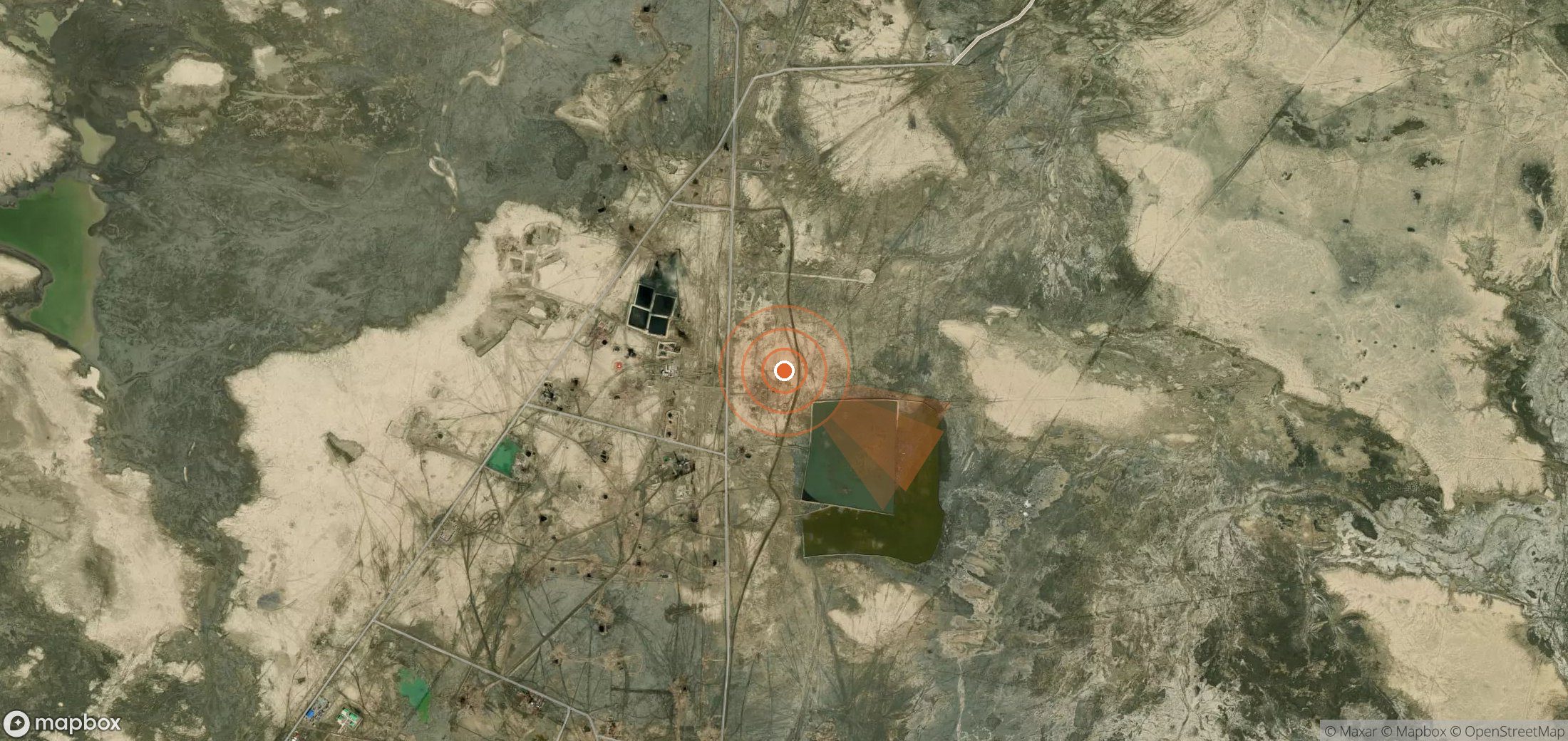Satellite map of methane plume locations in Turkmenistan