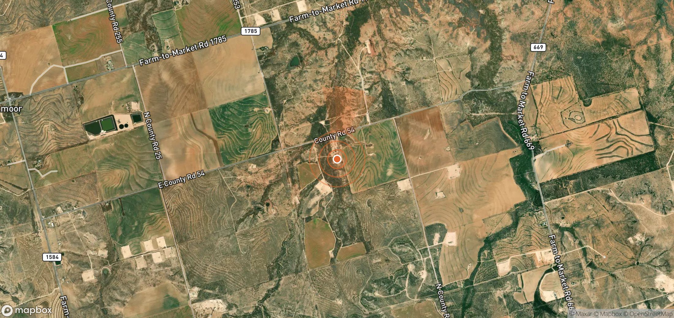 Mapa satelital de plumas de metano en Estados Unidos