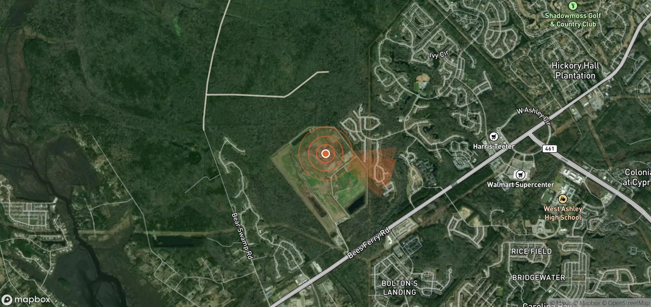 Satellite map of methane plume locations in United States