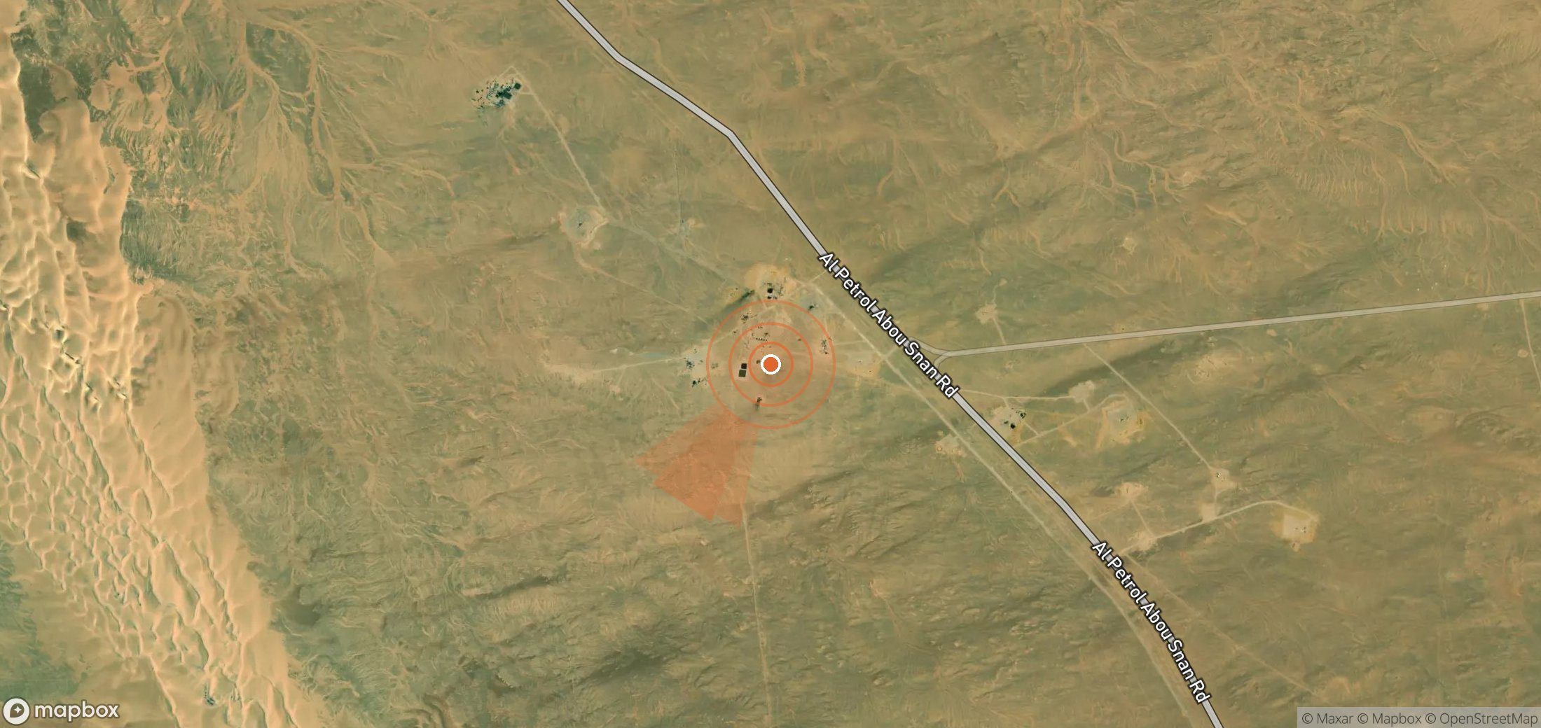 Mapa satelital de plumas de metano en Egipto