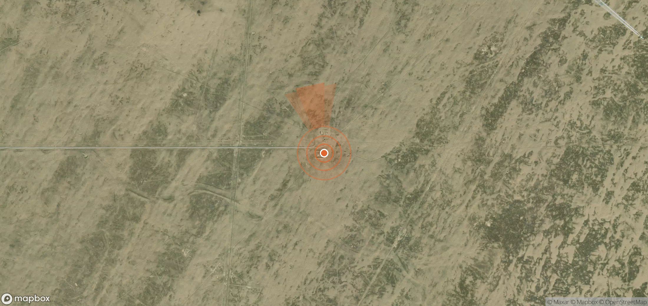 Satellite map of methane plume locations in Uzbekistan
