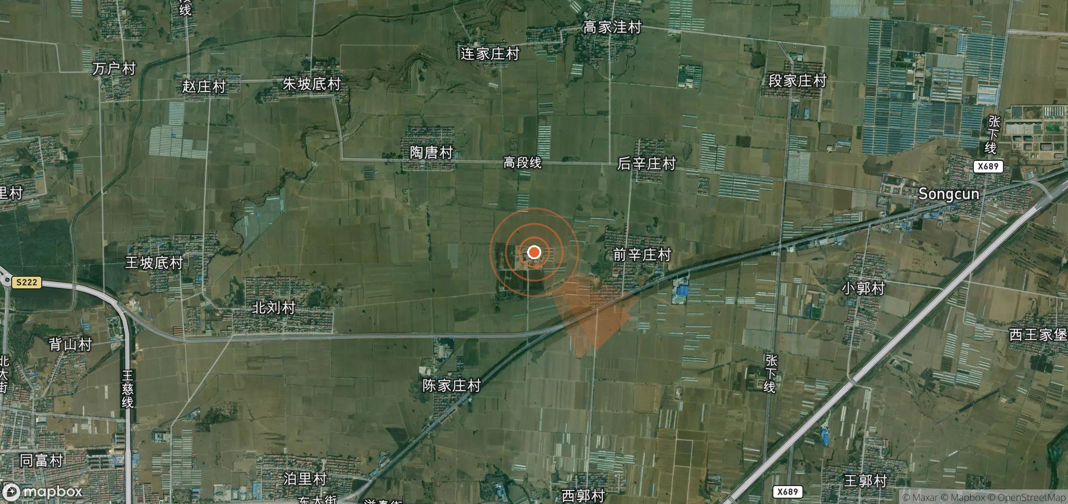 Satellite map of methane plume locations in China