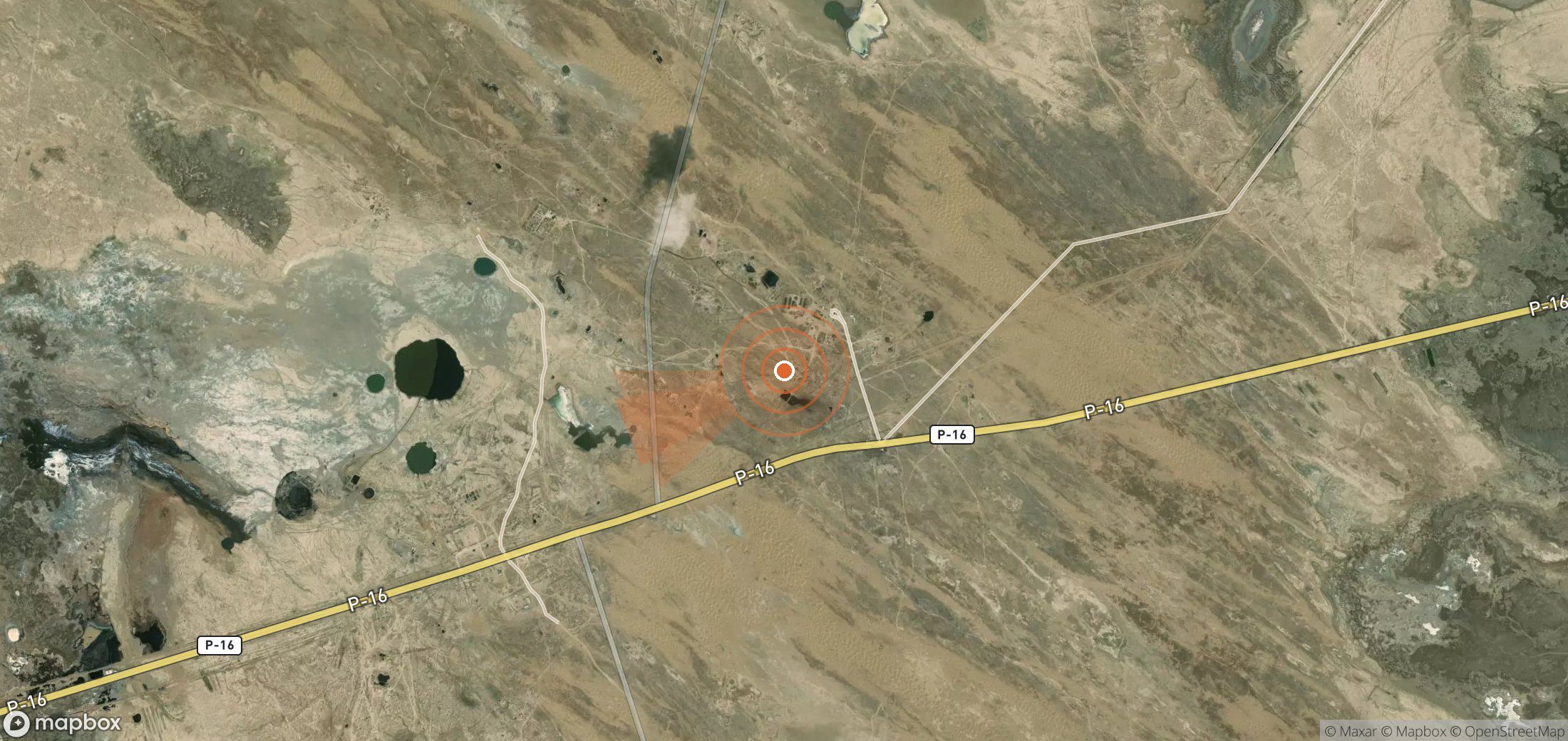 Satellite map of methane plume locations in Turkmenistan