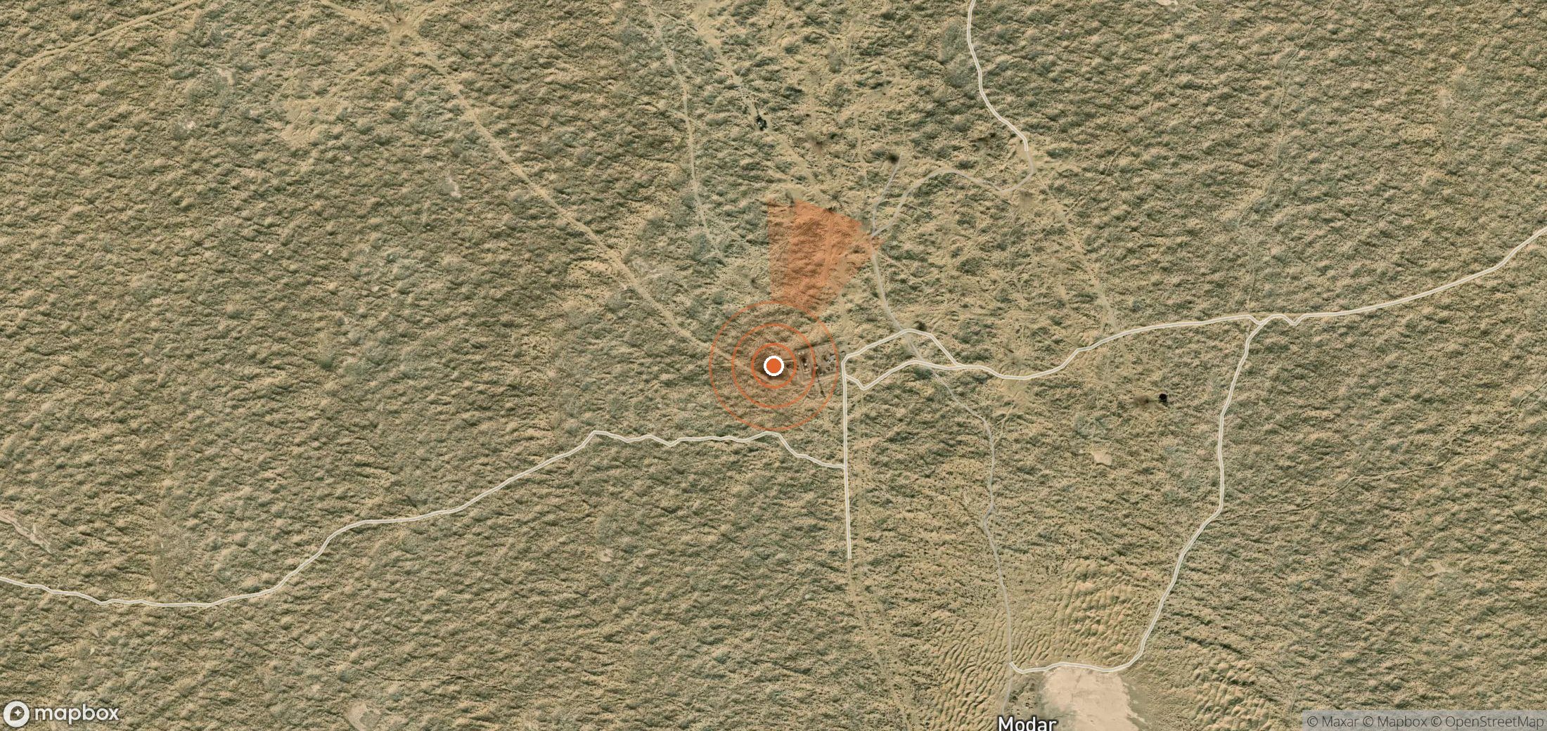 Satellite map of methane plume locations in Turkmenistan