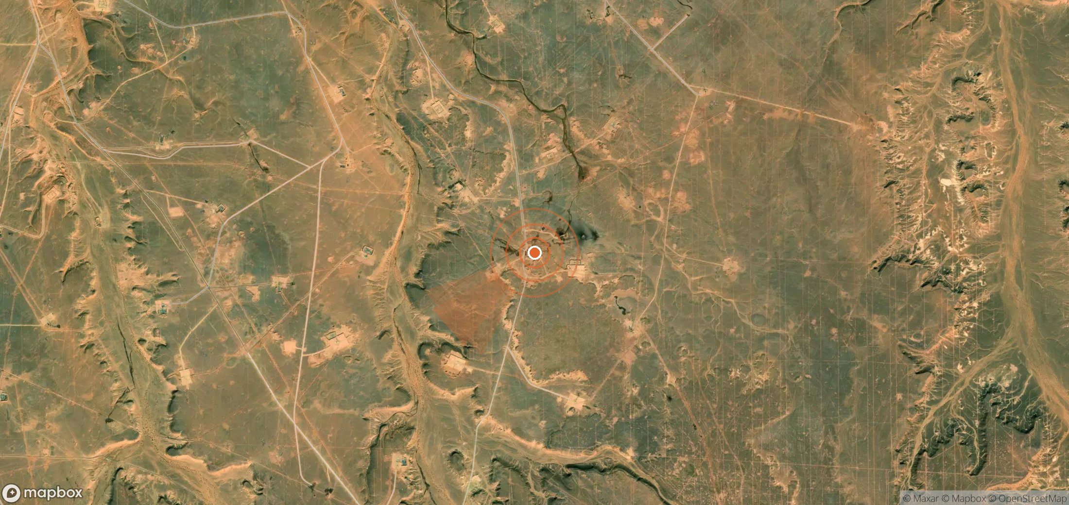 Mapa satelital de plumas de metano en Argelia