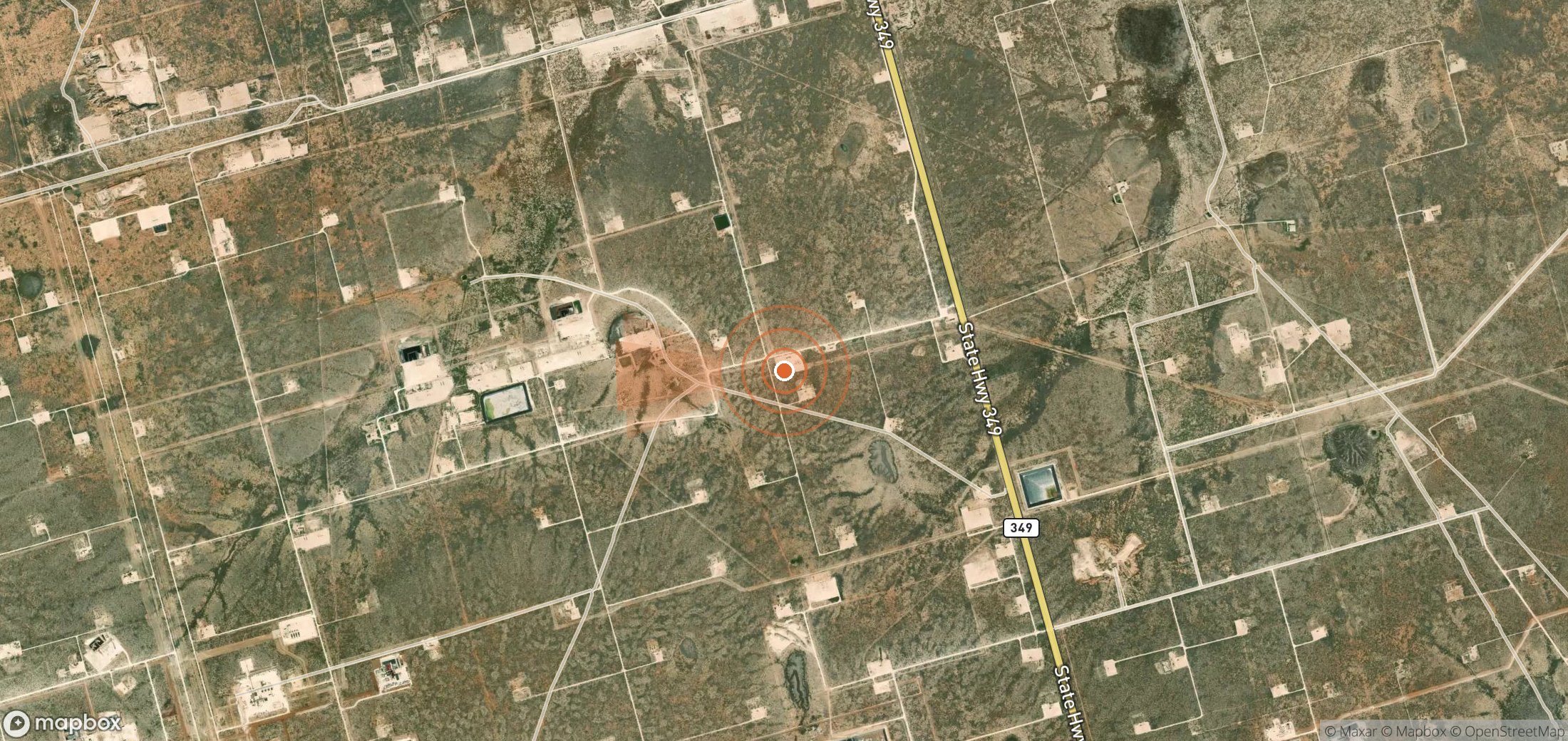 Mapa satelital de plumas de metano en Estados Unidos