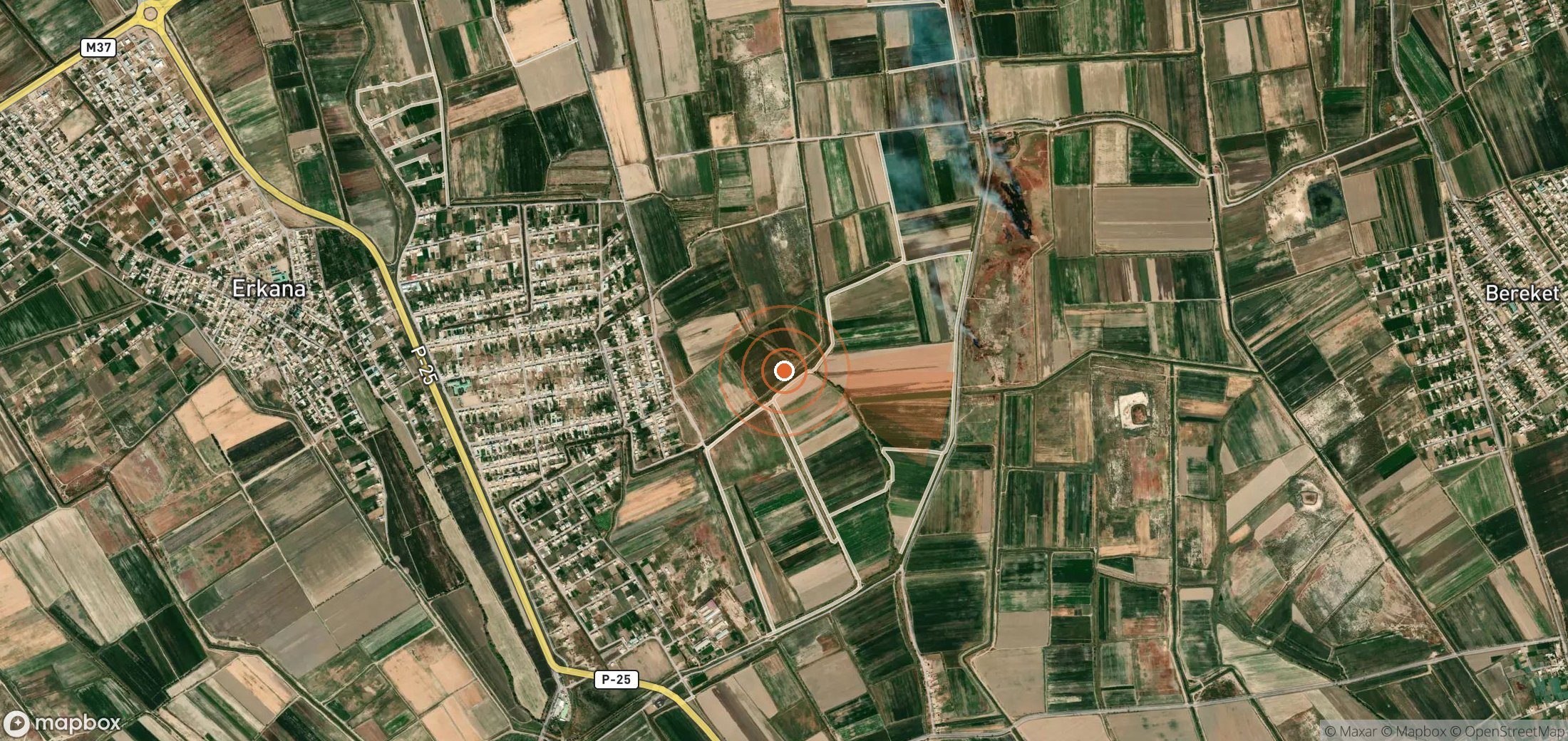 Mapa satelital de plumas de metano en Turkmenistán