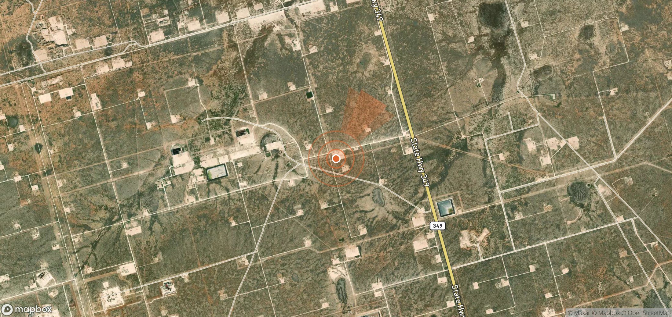 Satellite map of methane plume locations in United States