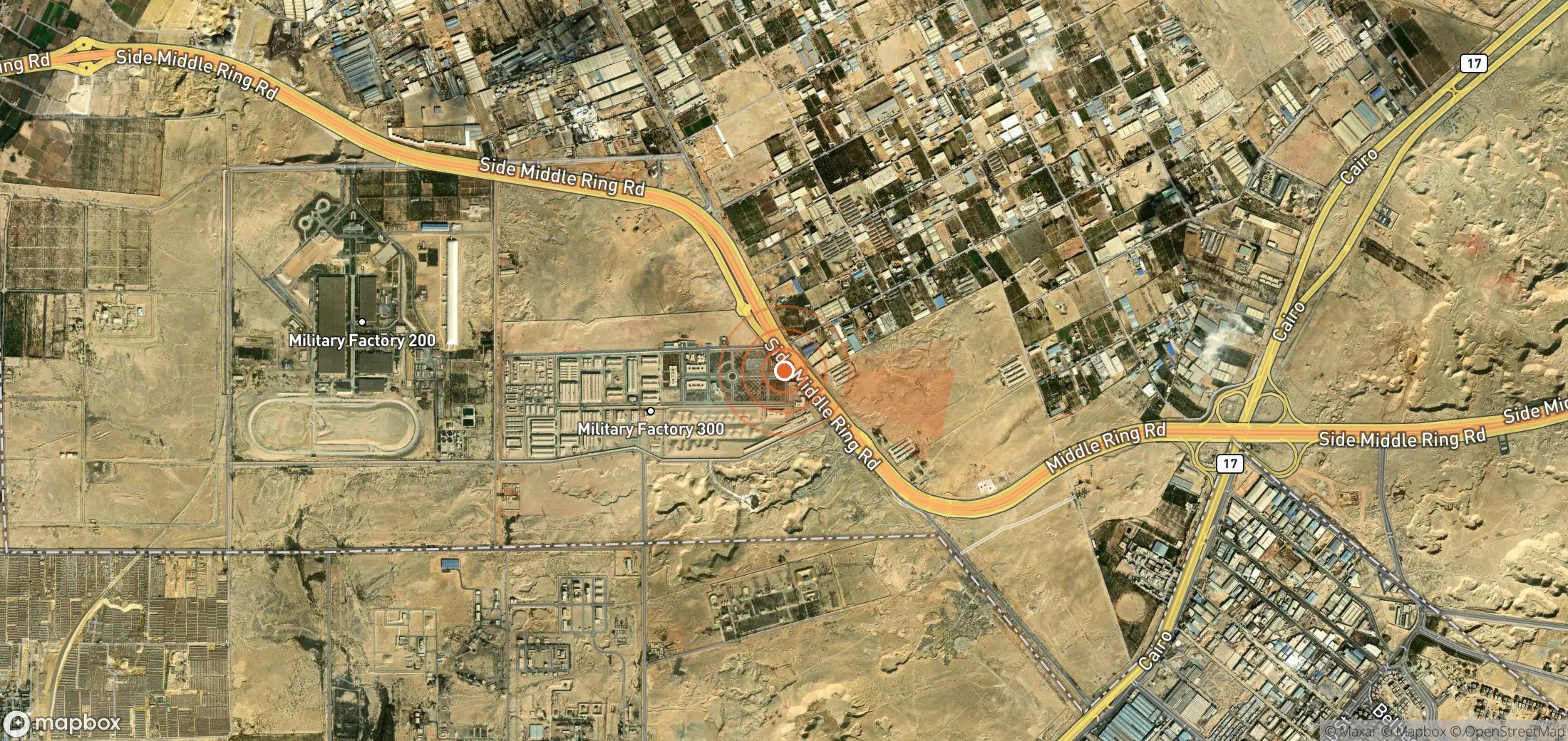 Satellite map of methane plume locations in Egypt