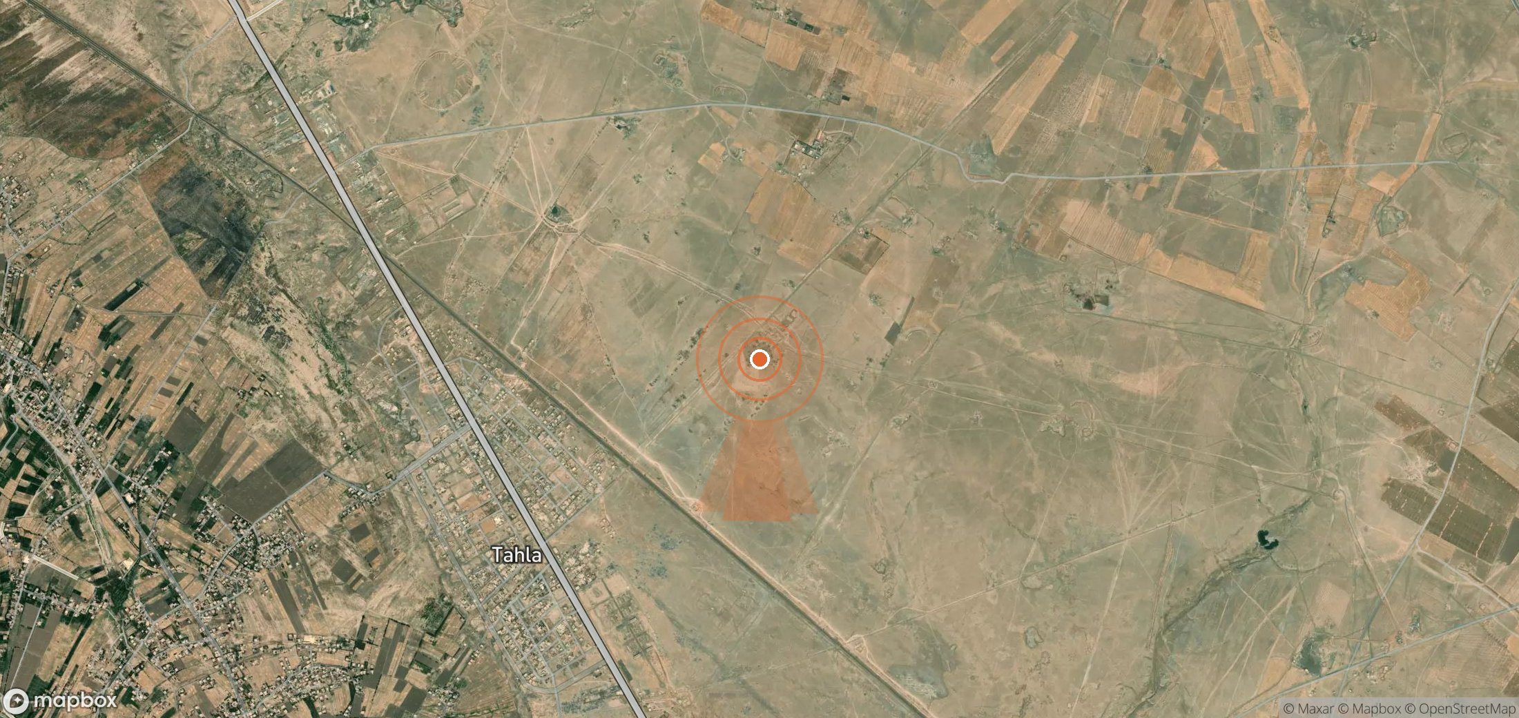 Mapa satelital de plumas de metano en Siria