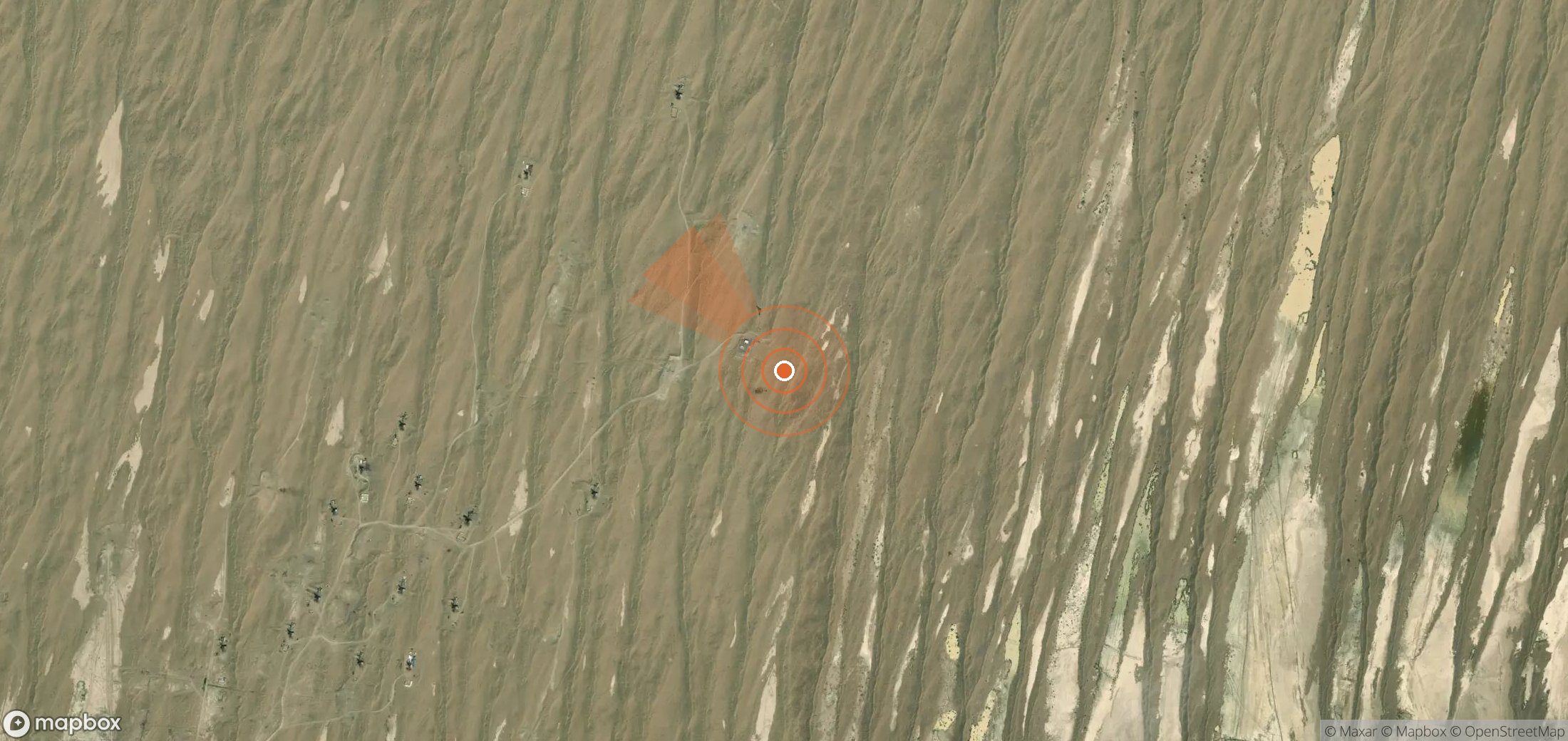 Mapa satelital de plumas de metano en Turkmenistán