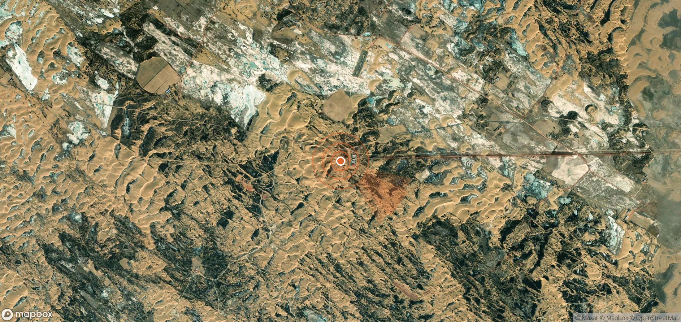 Satellite map of methane plume locations in China